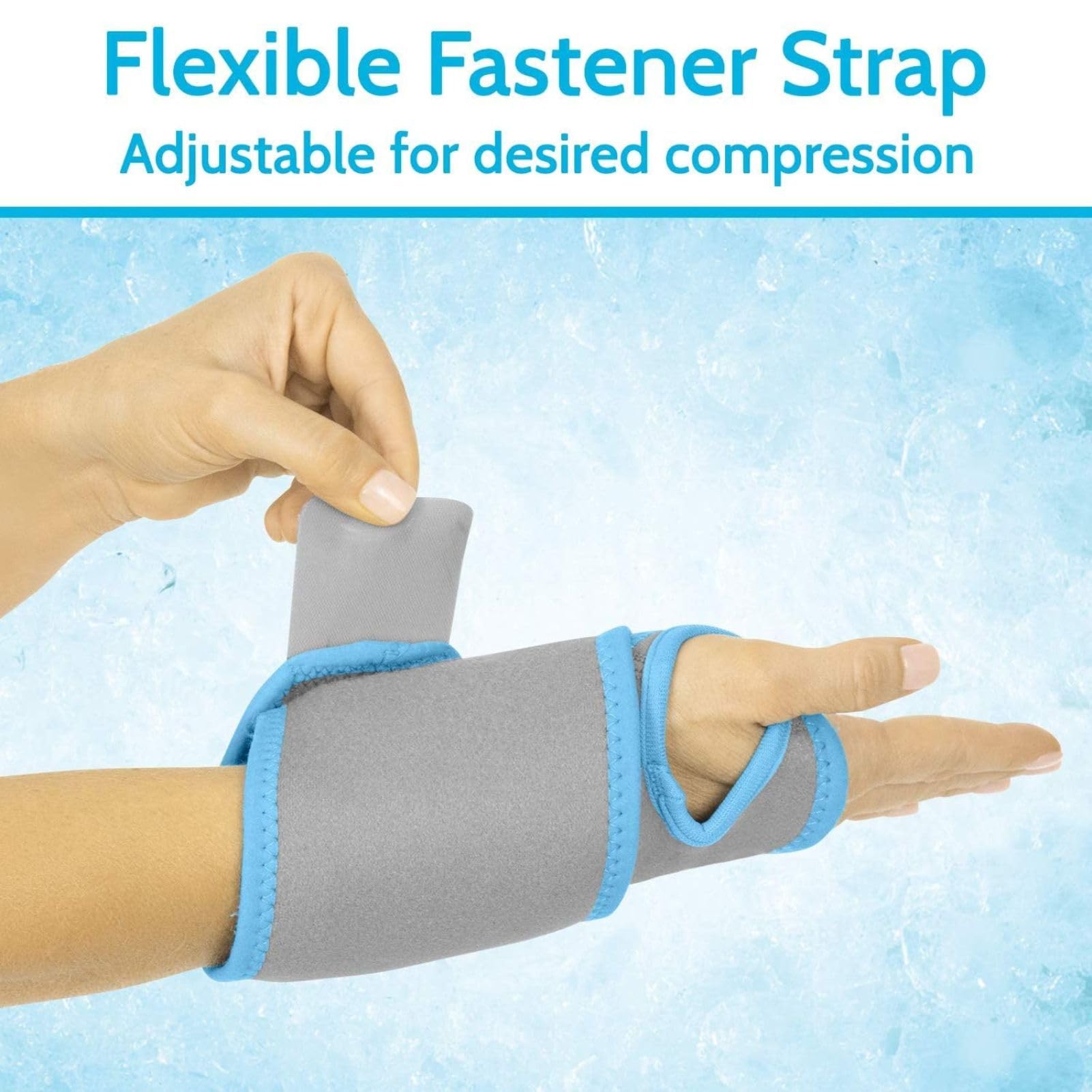 Arctic Flex Wrist Ice Pack Wrap - Refreezable Gel Compression Support - Flexible Hot & Cold Brace for Injuries, Rheumatoid, Tendinitis, Swelling & Carpal Tunnel - Reusable for Pain & Muscle Therapy