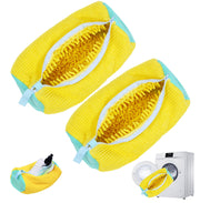 Xan Concept 2Pcs Shoe Washing Machine Bag,Cleaning Bag for All Shoe Types,Laundry Shoe Bag for Washer and Dryer (Yellow)