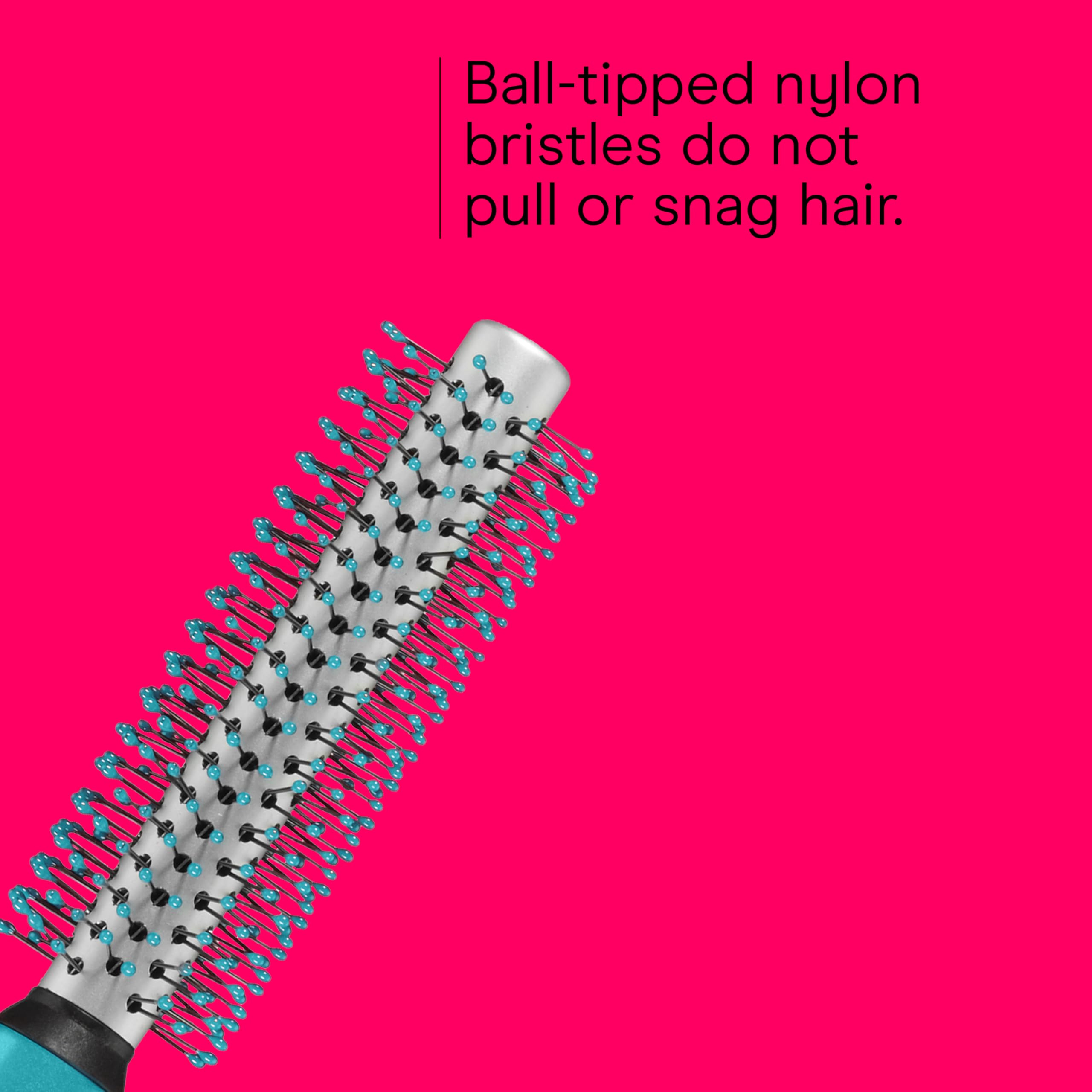 Conair Metal Round Hairbrush - Hair brush for blow out with Metal barrel and Nylon bristles - Adds body and fullness - Perfect for short hair and home hair stylists
