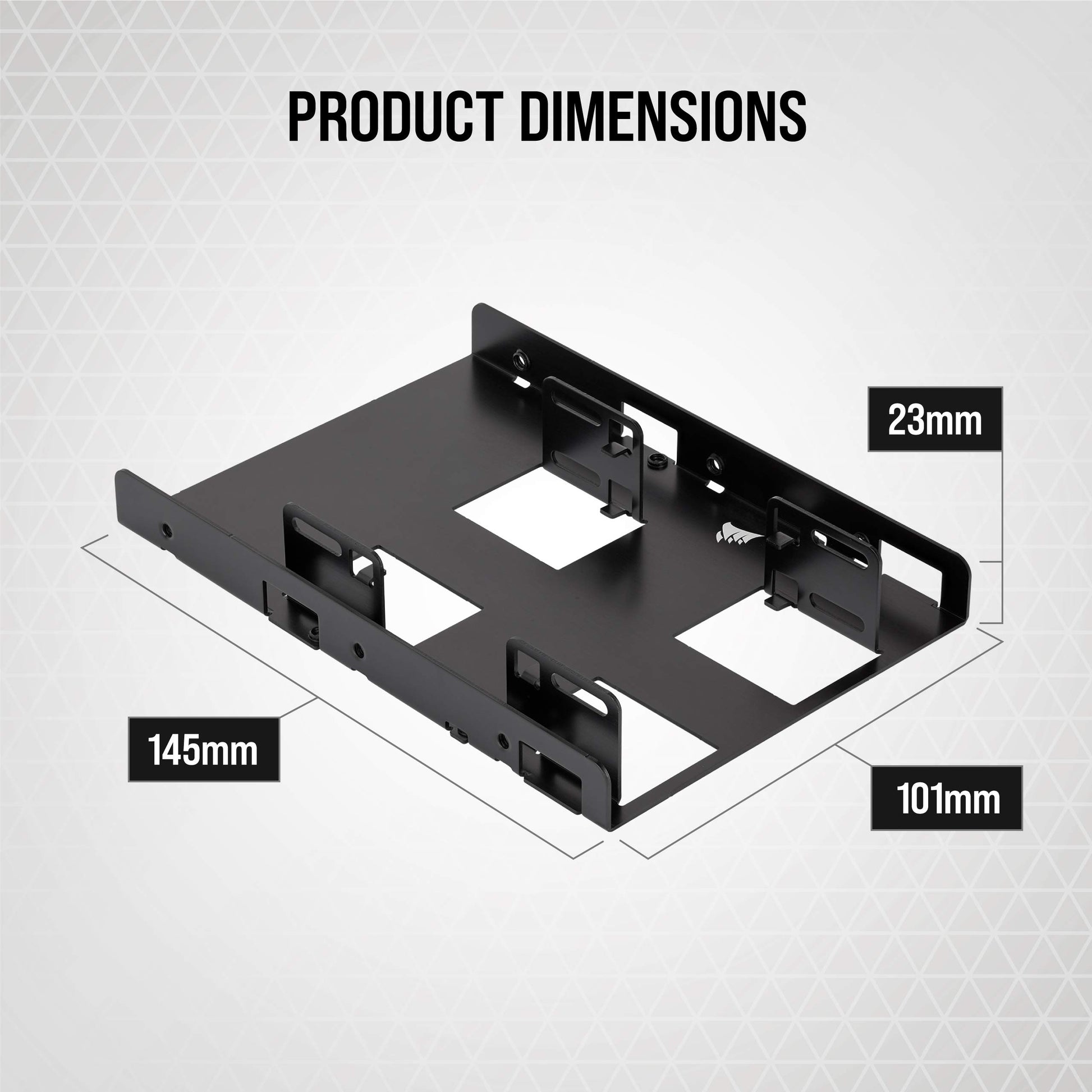 Corsair Dual SSD Mounting Bracket (3.5” Internal Drive Bay to 2.5", Easy Installation) Black
