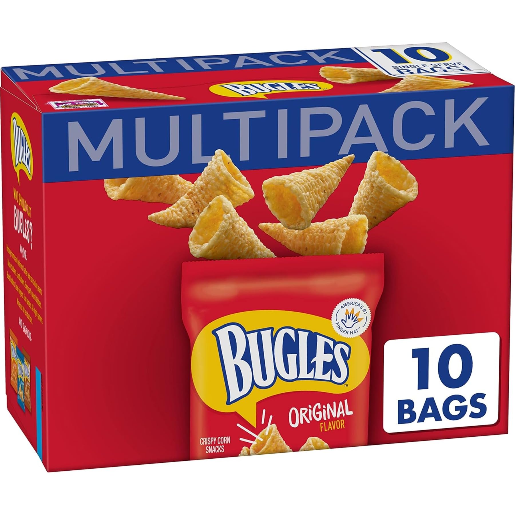 وجبات خفيفة مقرمشة من الذرة الأصلية Bugles، عبوات وجبات خفيفة متعددة، 10 حبات، 8.75 أونصة
