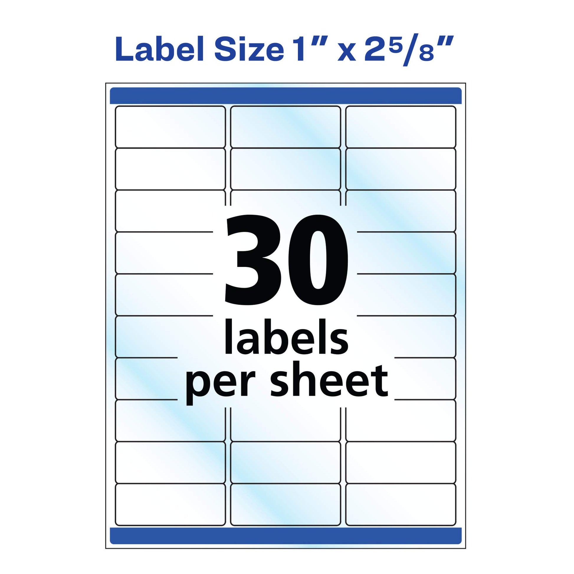 Avery Printable Address Labels with Sure Feed, 1" x 2-5/8", Glossy Clear, 300 Blank Mailing Labels for Laser and Inkjet Printers (6521)