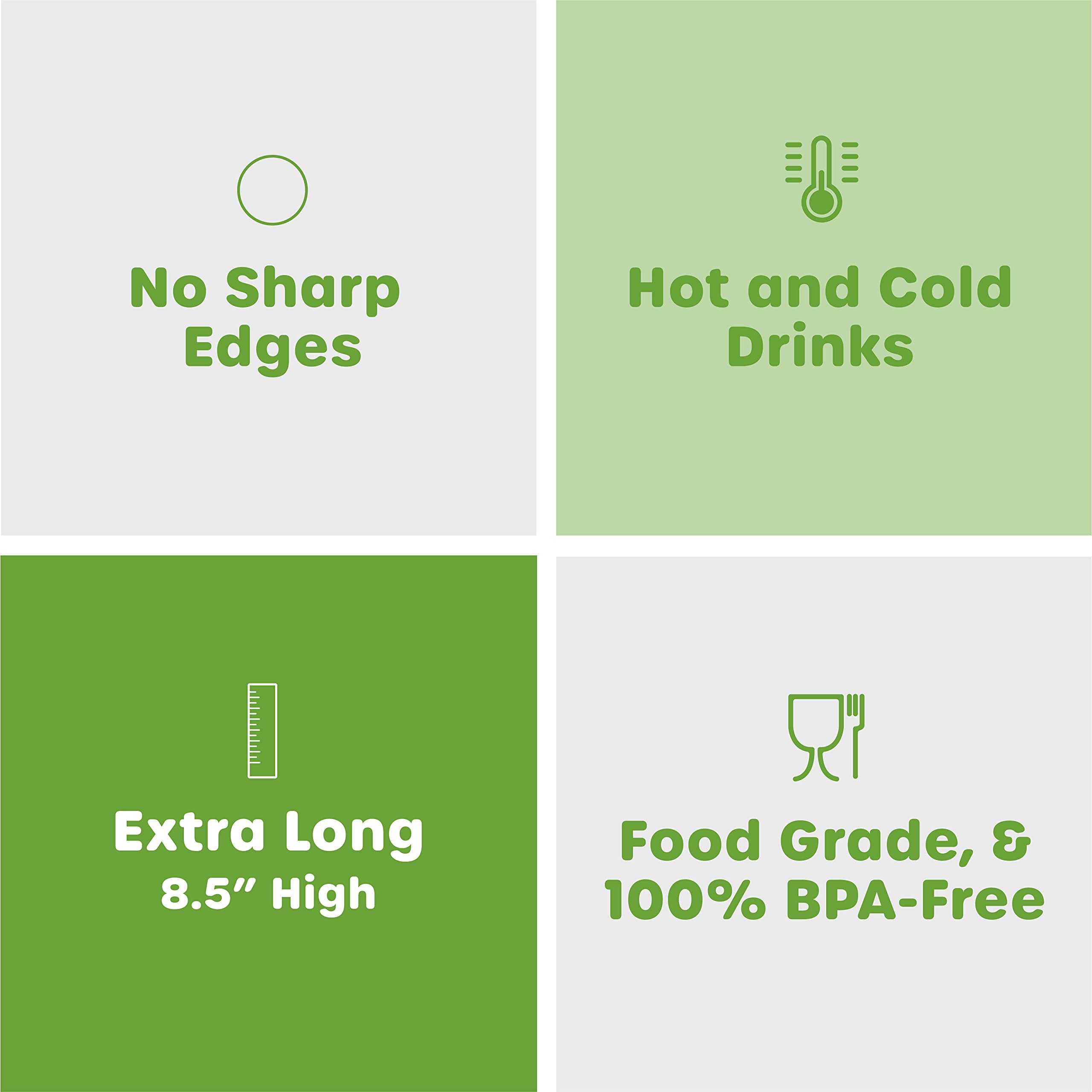 Comfy Package Jumbo Smoothie Straws - 100 Pack, Clear Plastic Boba & Milkshake Straws