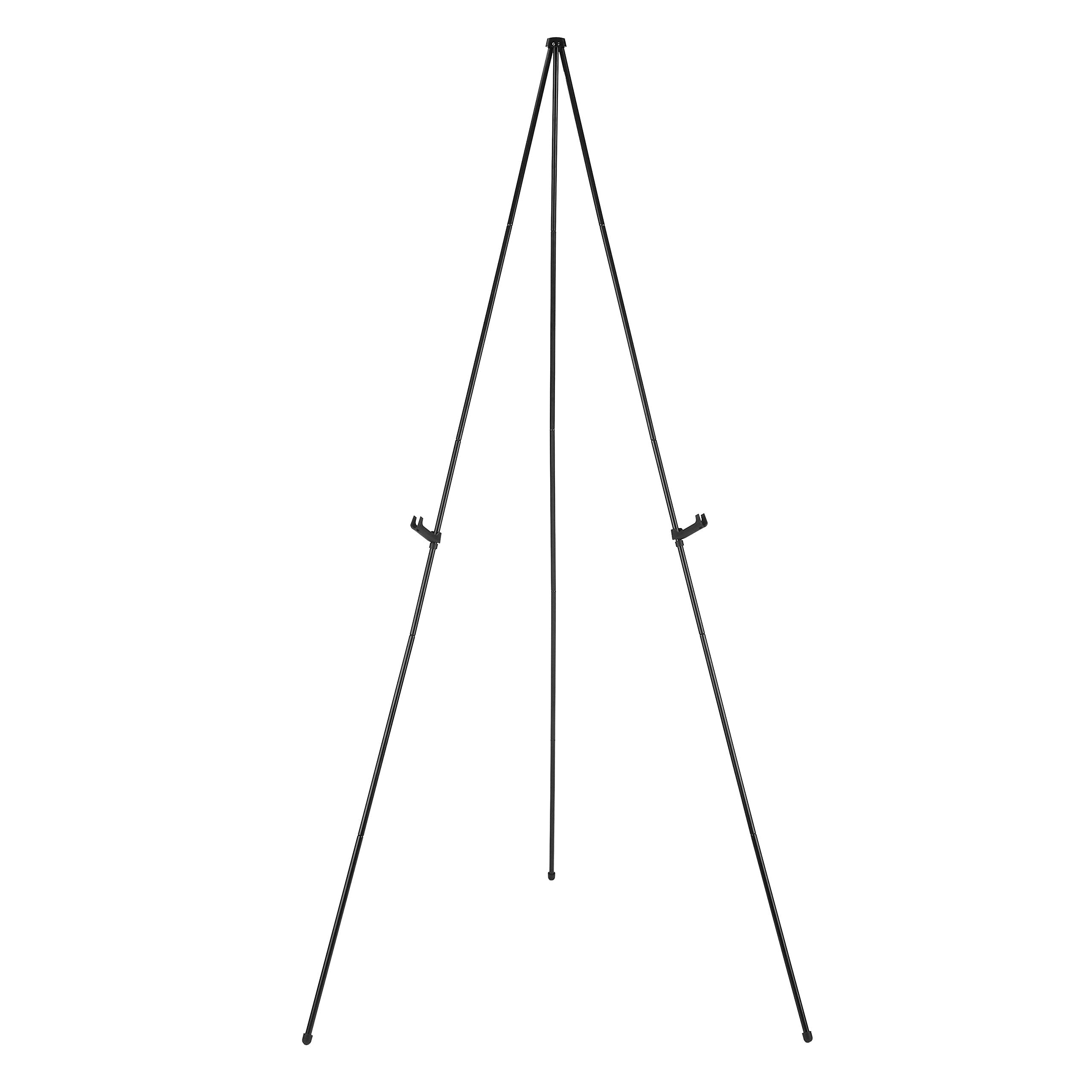 Basics Easel Display Stand, Instant Floor Poster, Lightweight, Collapsible and Portable with Tripod Base, Black Steel (supports 5 pounds)