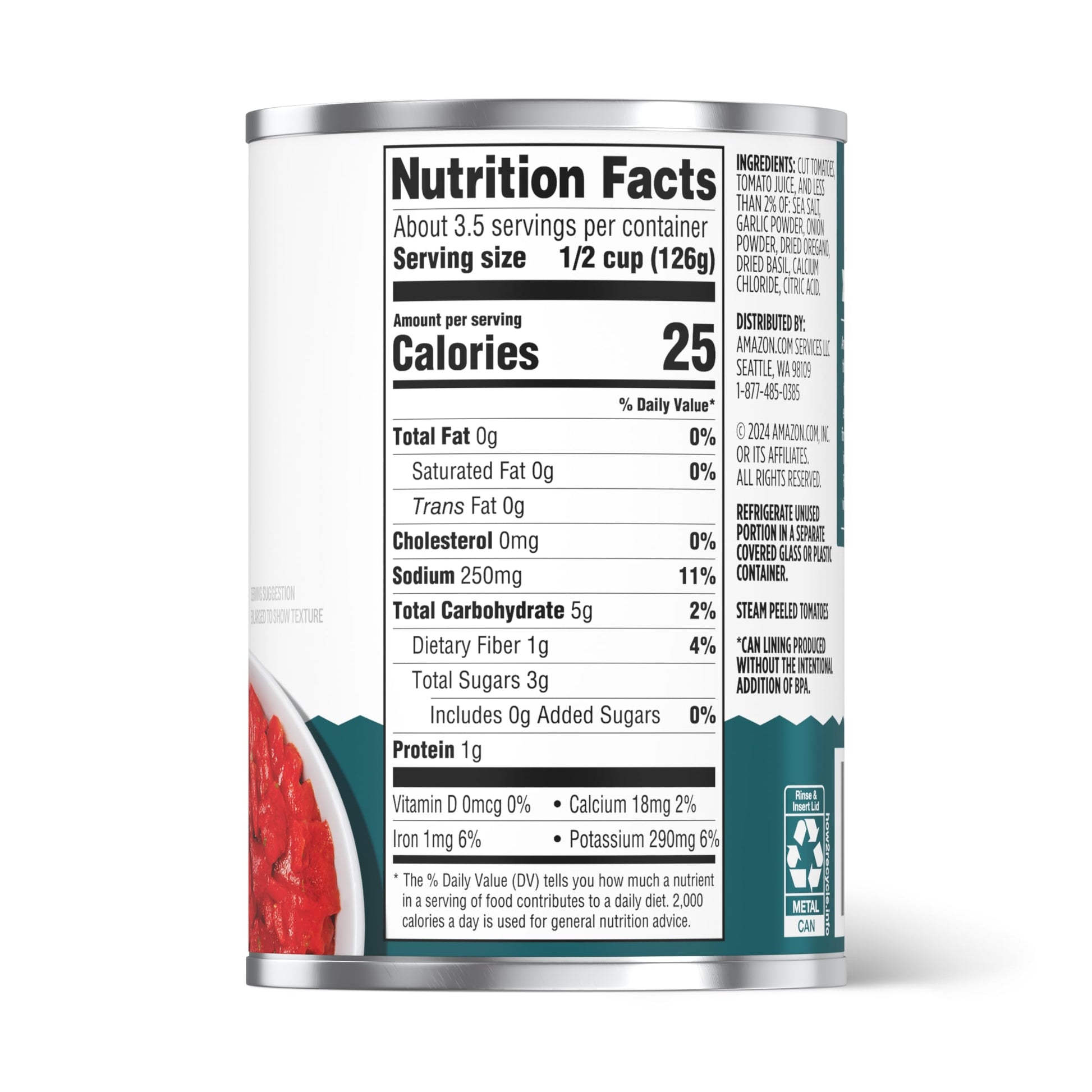 Amazon Grocery, Italian Seasoned Diced Tomatoes, 14.5 Oz (Previously Amazon Fresh, Packaging May Vary)