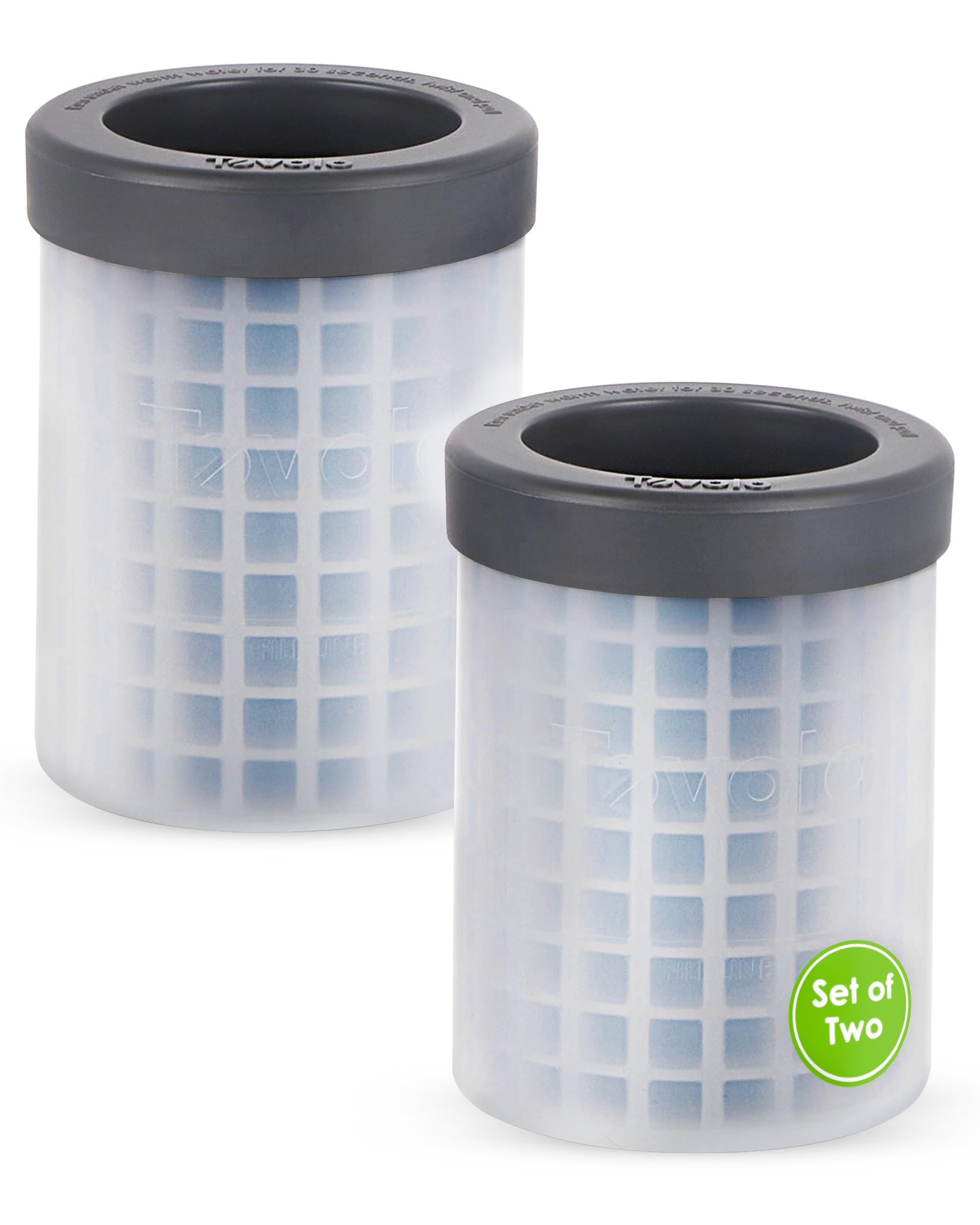 Tovolo Mini Ice Cylinder Set of 2 - Easy Squeeze and Release Mini Ice, BPA-Free Silicone, 200 Mini Cubes Each, Leak Proof, Dishwasher Safe, Compact Design for Freezer Storage