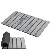 AWW Foldable Stone Bath Mat, Super Absorbent Diatomaceous Earth Mats, Non-Slip 23.6 x 15.5 Inch Quick Drying Mat, Compact and Easy to Store Bath Mats for Bathroom, Easy to Clean, Grey