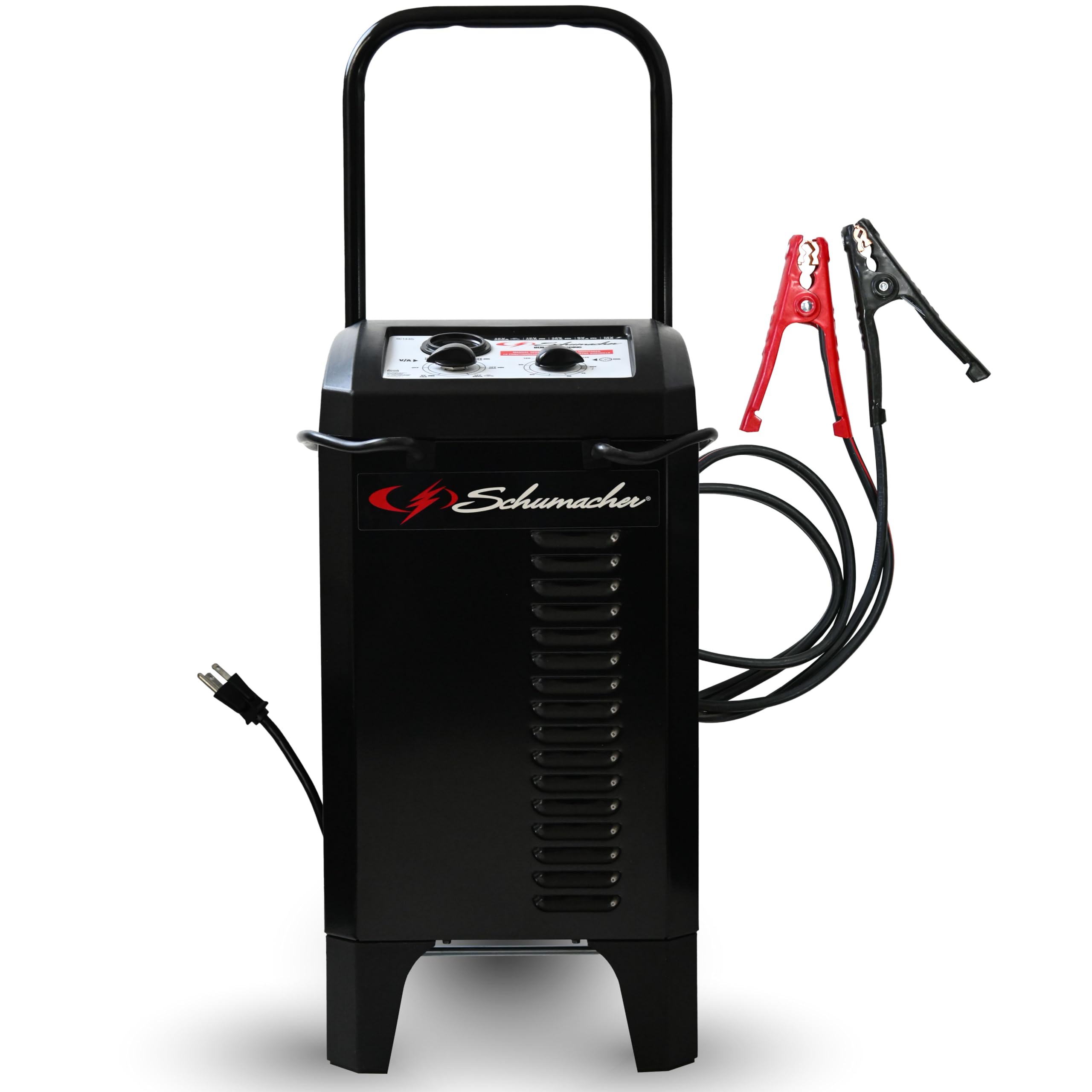 Schumacher Electric Manual Battery Charger & Engine Starter - 6V/12V 250A Heavy-Duty Battery Charger with 50A Boost Mode, Color-Coded Clamps, 6-Foot Output Cables & Rugged Design SC1445