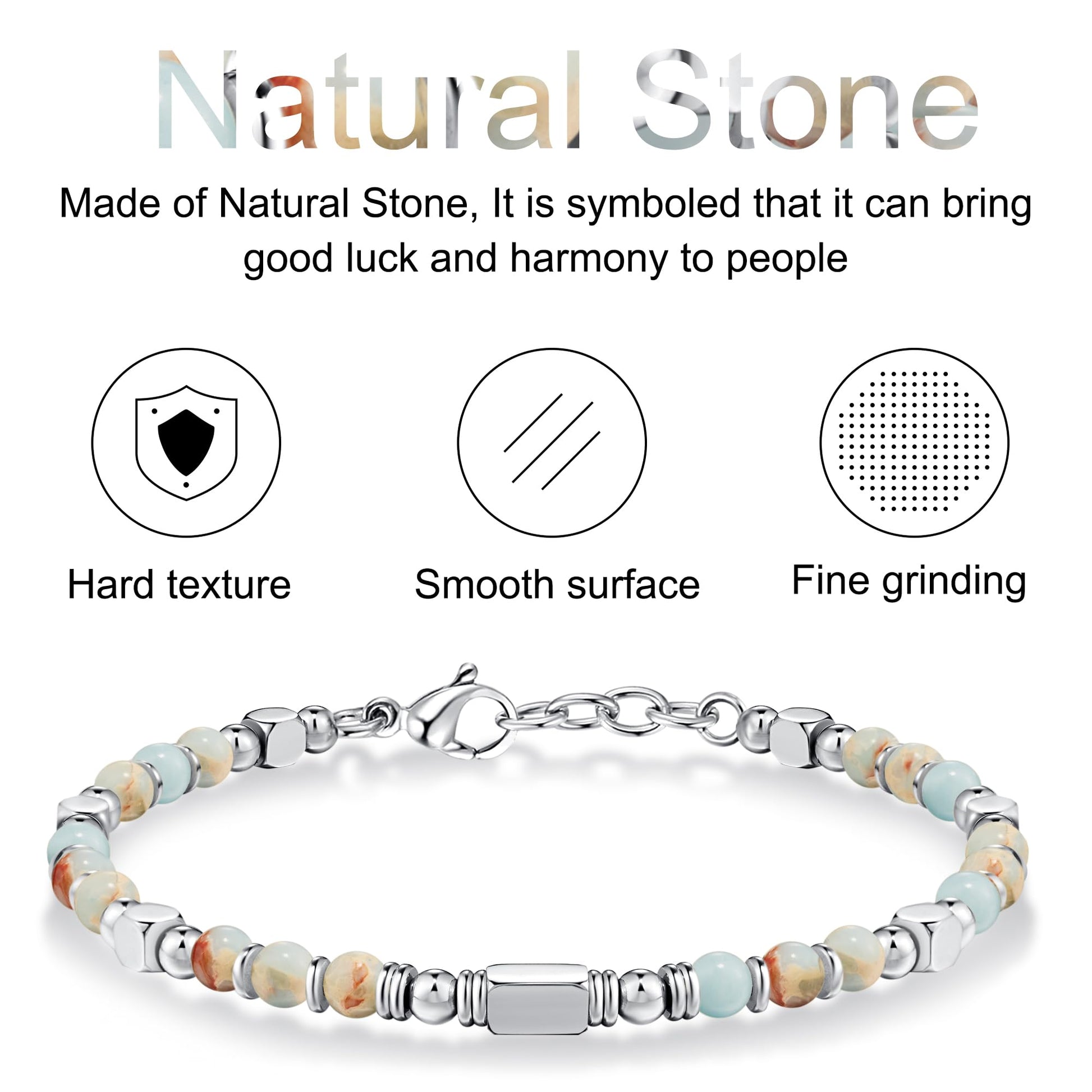 Bracelets for Women, Silver & Gold Bracelets for Women, Boho Beaded Bracelet, Trendy Jewelry Gifts for Lover Mom Friends