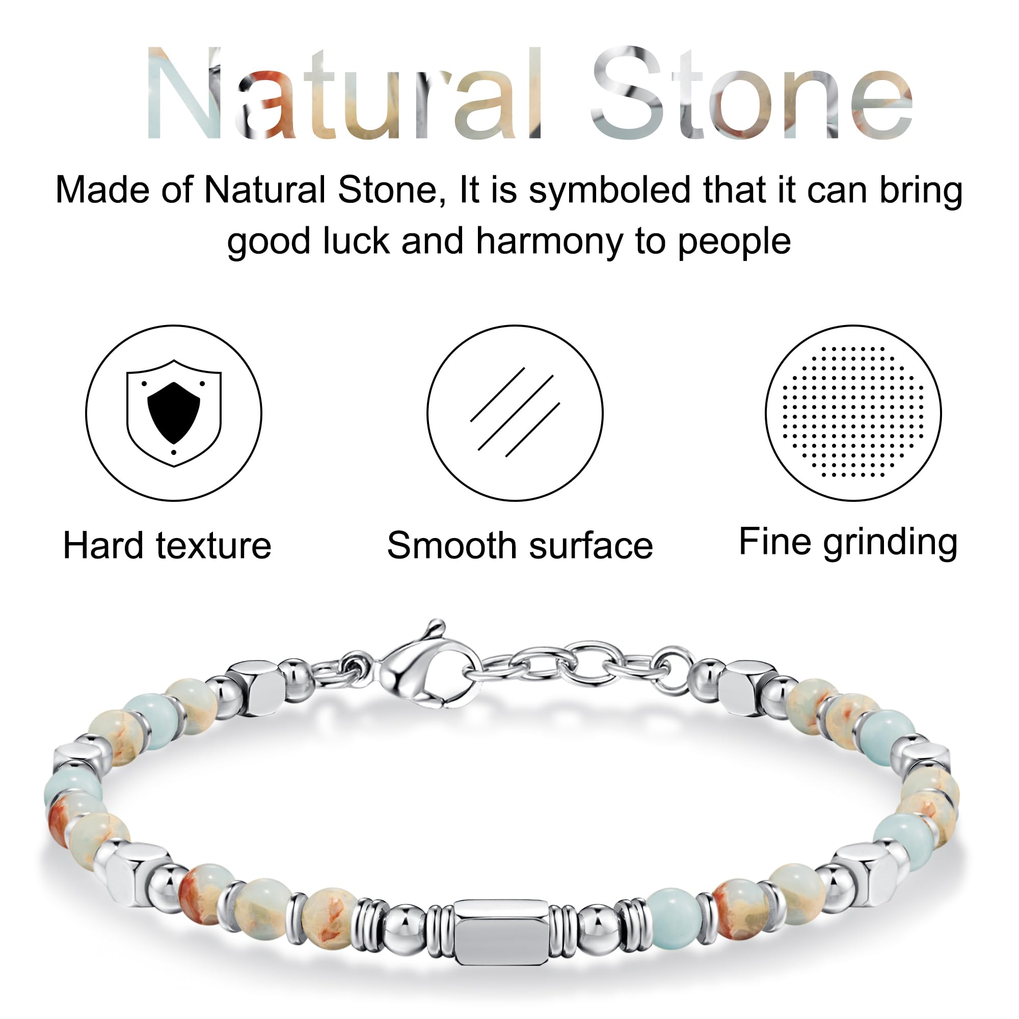Bracelets for Women, Silver & Gold Bracelets for Women, Boho Beaded Bracelet, Trendy Jewelry Gifts for Lover Mom Friends