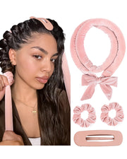 Yanibest Heatless Hair Curler, No Heat Hair Curlers to Sleep in, Super Soft Ribbon Wrap for Long Hair, Overnight Heatless Curling Set with Scrunchies and Clip, for All Hair types
