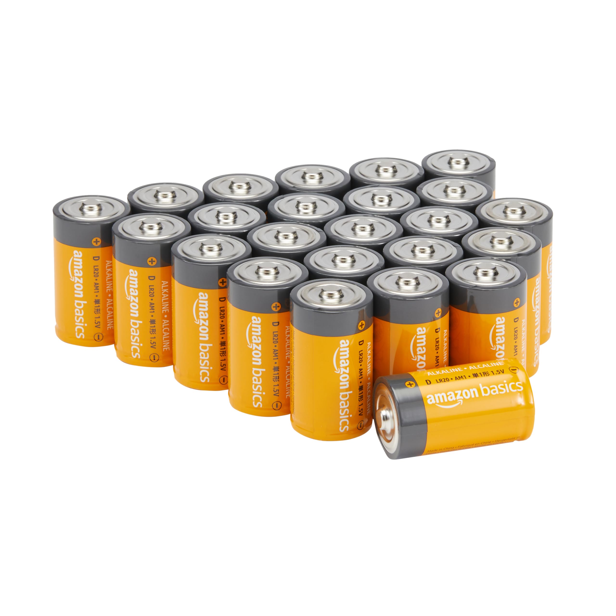 Basics 24-Pack D Cell Alkaline All-Purpose Batteries, 1.5 Volt, 5-Year Shelf Life