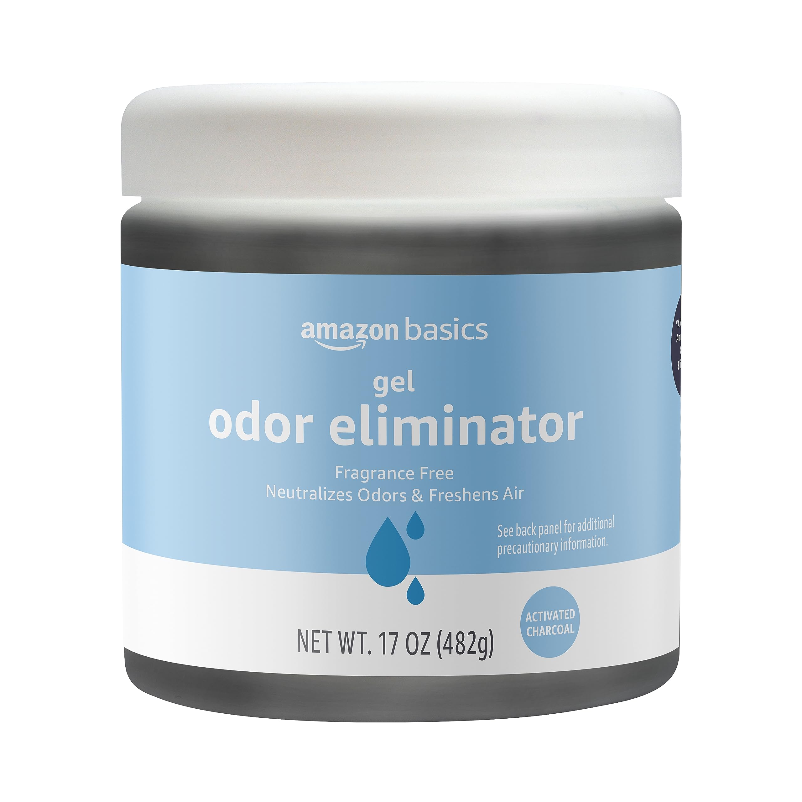 Basics Gel Odor Eliminator, Activated Charcoal, Fragrance Free, 17 Oz, Pack of 1