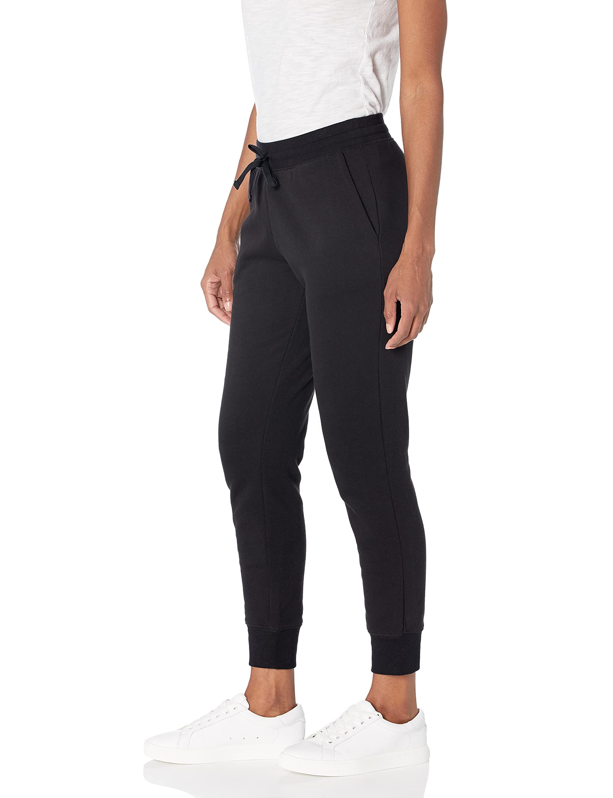 Amazon Essentials Women's Fleece Jogger Sweatpant (Available in Plus Size), Black, Large