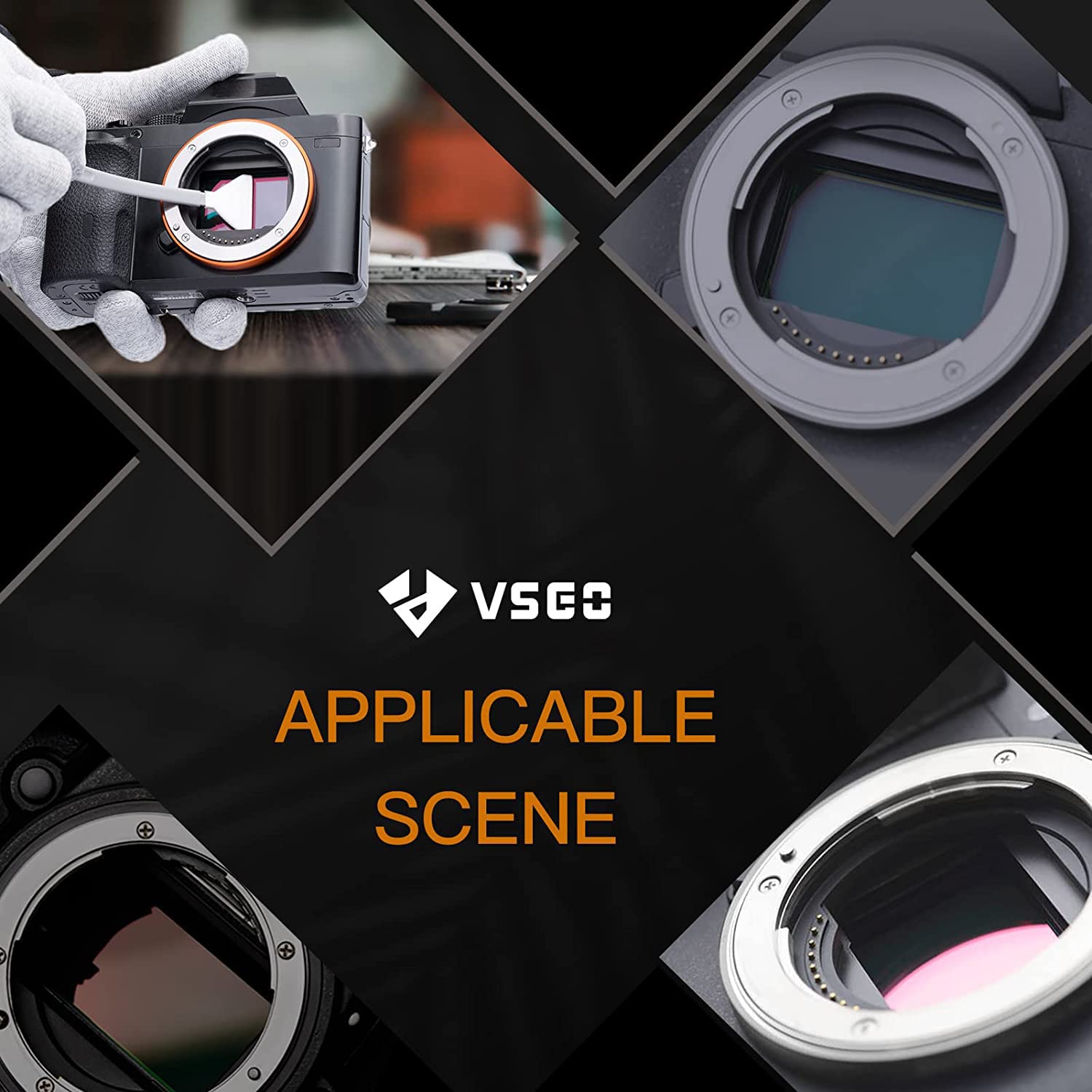 VSGO VS-S03E Full Frame Sensor Cleaning Kit, 12pcs Sensor Swabs & 10ml Cleaner, Compatible with Sony, Nikon, Canon FF CCD CMOS
