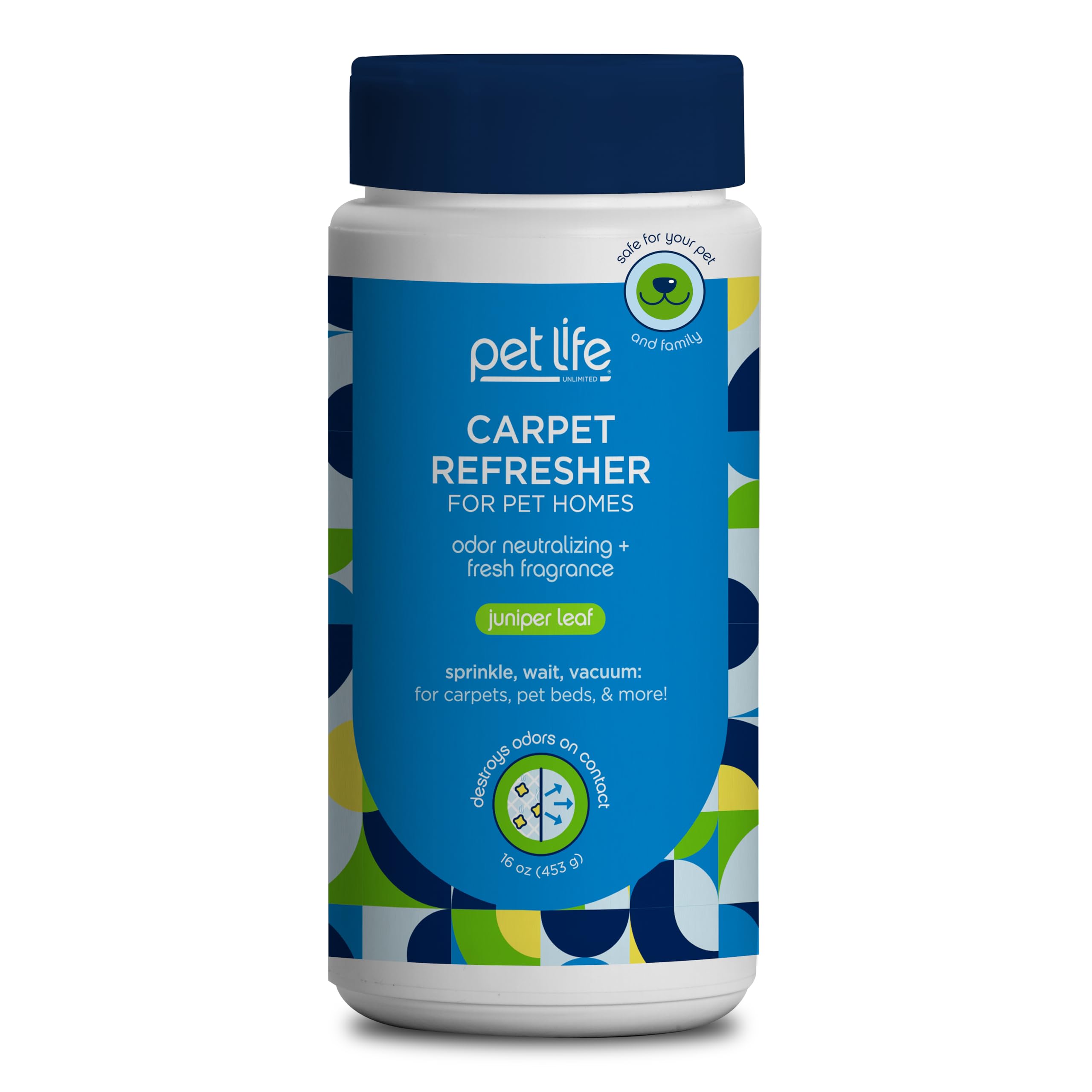 Pet Life Unlimited Carpet Refresher & Deodorizer Powder - Pet Safe, Plant Based Juniper Leaf Scent, Made in USA - 16oz (Pack of 1)