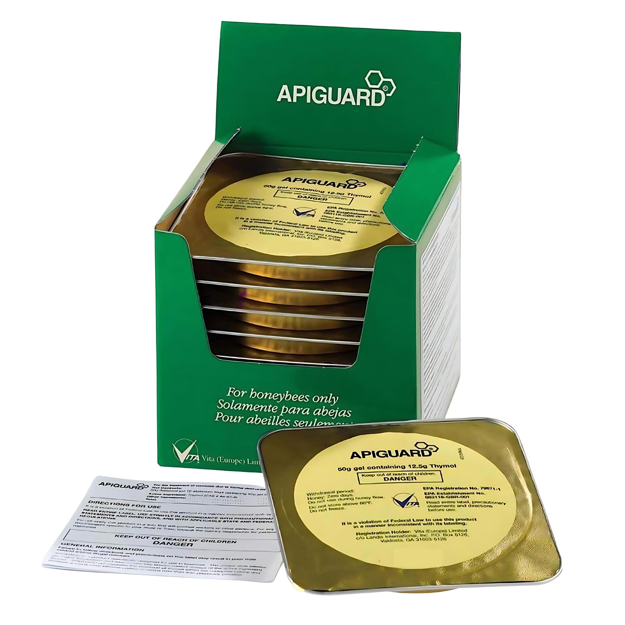 Vita Bee Health Apiguard – Natural Varroa Mite Treatment for Honey Bee Hives – 10 x 50g Thymol Gel Trays – Easy Application, Beekeeper-Trusted, Bee-Friendly, Plant-Based Protection