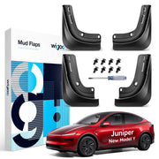 Wigoo 2025 New Tesla Model Y Juniper Accessories Mud Flaps [Stay Clean, Protect Paint] All Weather Guards, No Drilling Required, for Tesla New Model Y 2025 2026 Launch, Thicker Version (Set of 4)