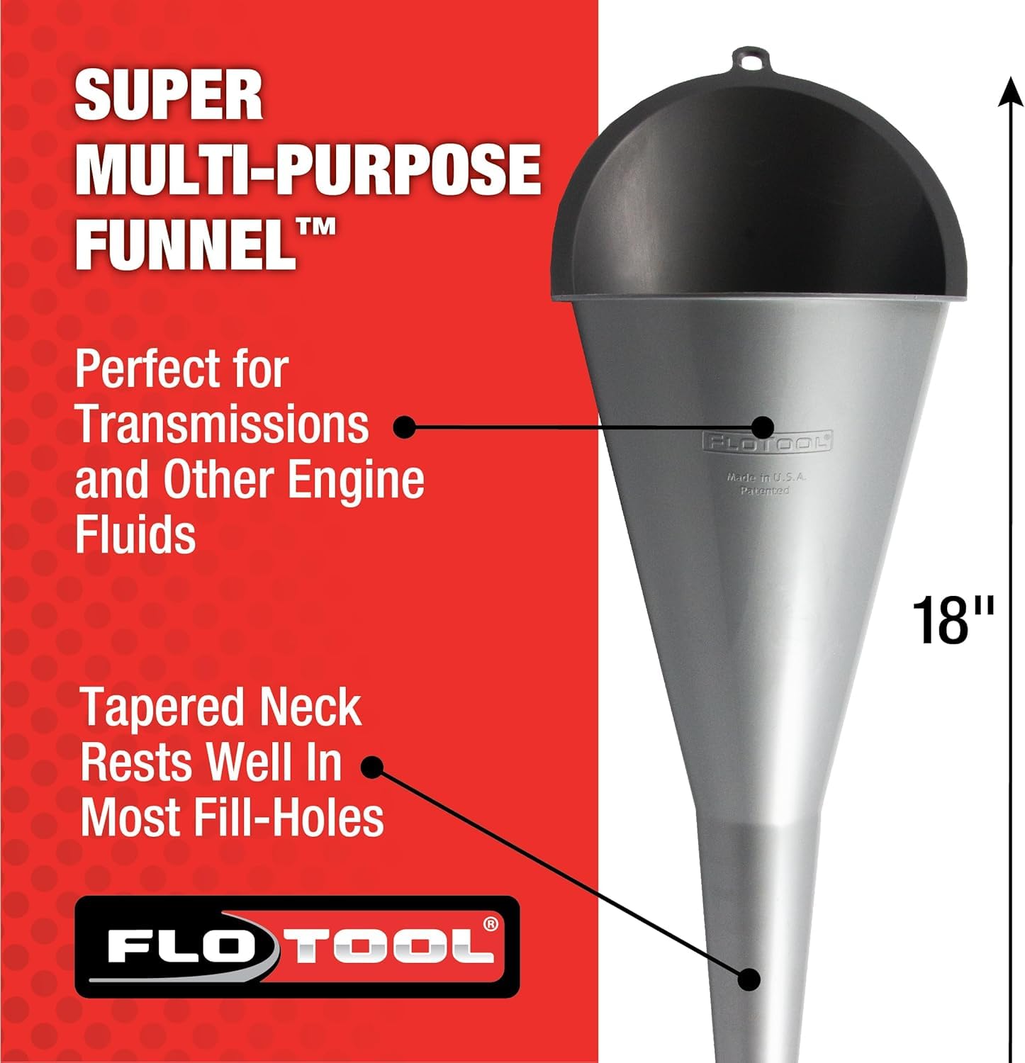 FloTool 10712MX4 Super Quad Funnel for Oil, Lubricant and Other Fluids, 4pk