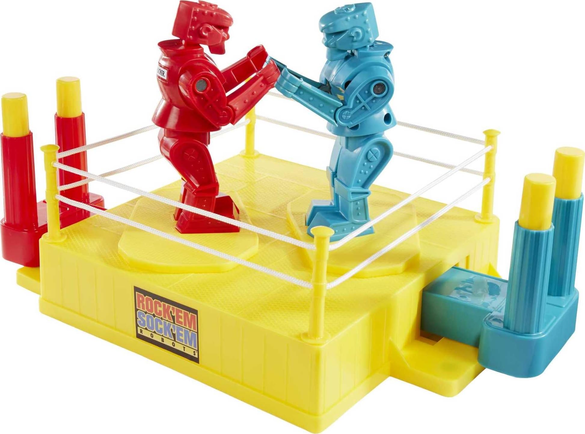 ألعاب Mattel Rock 'Em Sock 'Em Robots للأطفال، روبوتات قتالية مع Rocker الأحمر وBomber الأزرق، اخلع رأسه