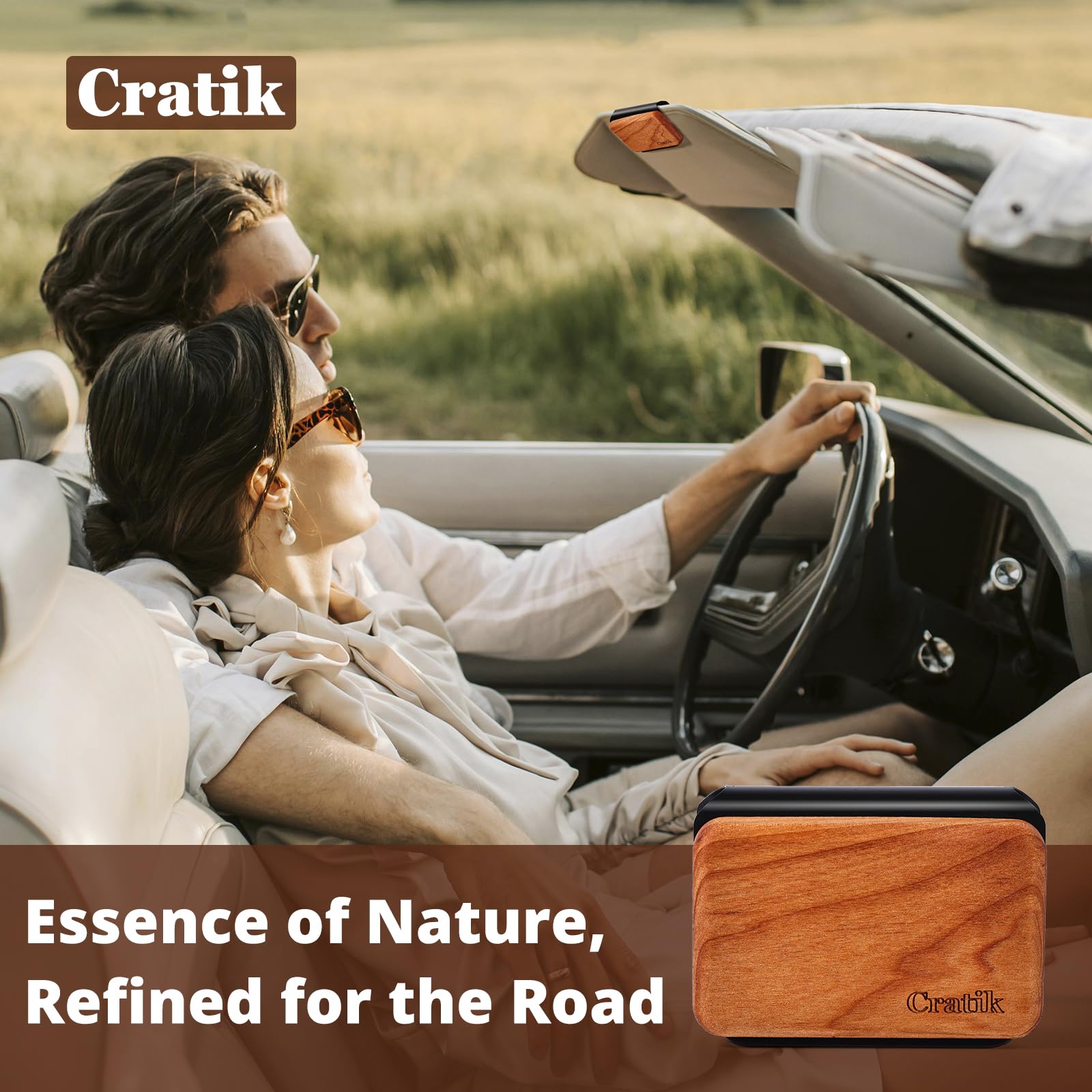 Car Air Freshener - Wood Air Freshener - Car Odor Eliminator for Visor Clip-Variety Scent Refill, Vehicle Scent Diffuser for Cabin, Truck & SUV - Pack of 3 (Teak-Amber-Cabana)-CLIP INCLUDED
