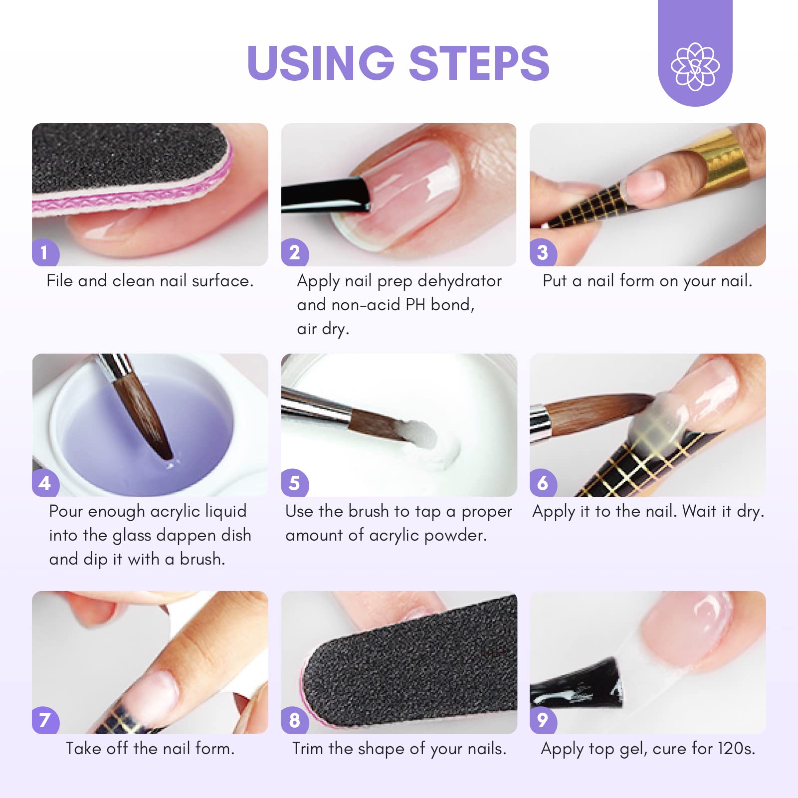SAVILAND Monomer Acrylic Nail Liquid: 4 oz Acrylic Liquid Monomer with #12 Acrylic Nail Brush for Acrylic Powder Application, Non-Yellowing Acrylic Nail Monomer Liquid for DIY Home & Nail Salon Use