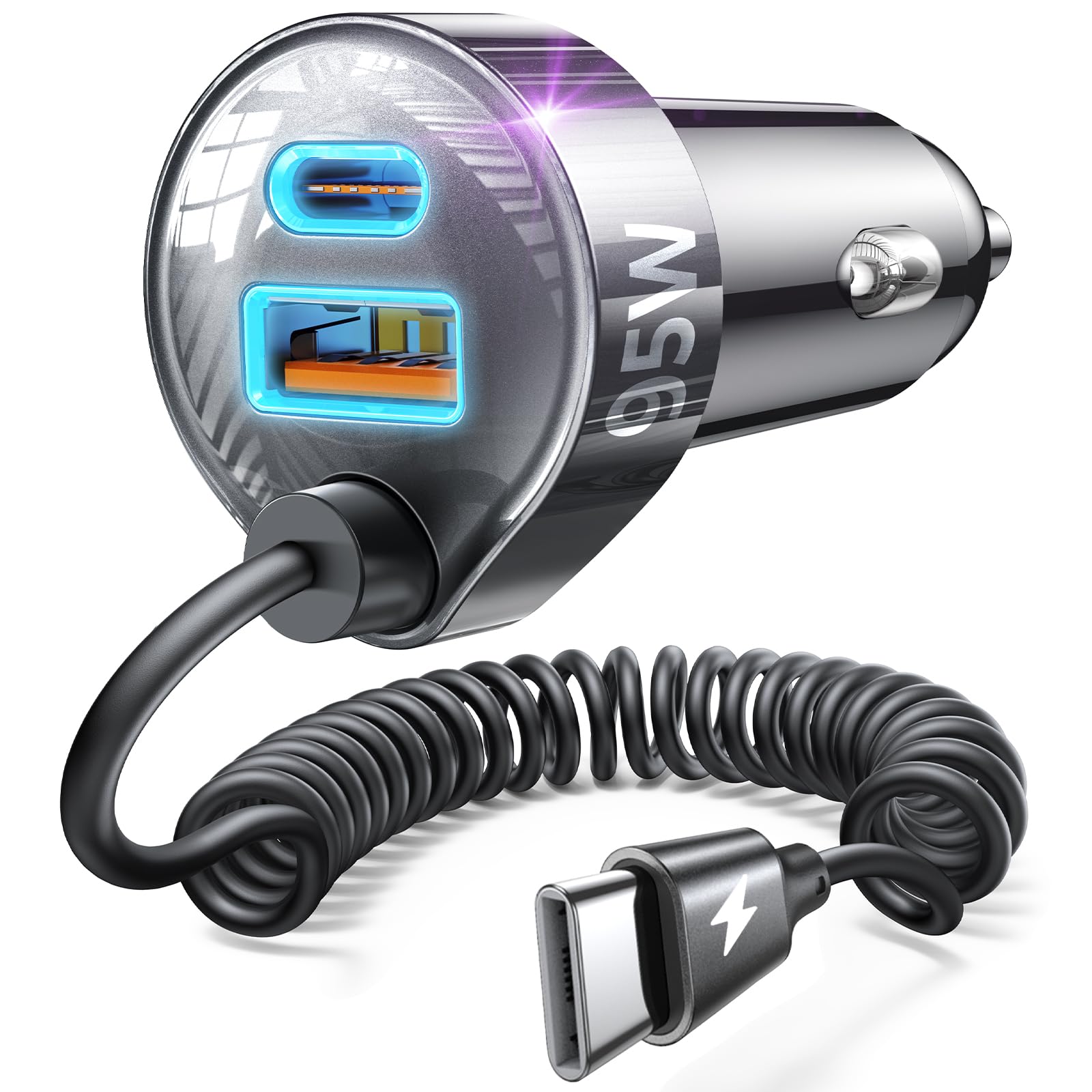 LISEN 95W for iPhone 17 Pro Max Car Charger USB C Fast Charging,Super Fast for iPhone 16/17 Pro Car Charger Type C Adapter Fit iPhone 17 Air ProMax Plus/16/15,Pixel 10, Samsung Galaxy S25/24,Android
