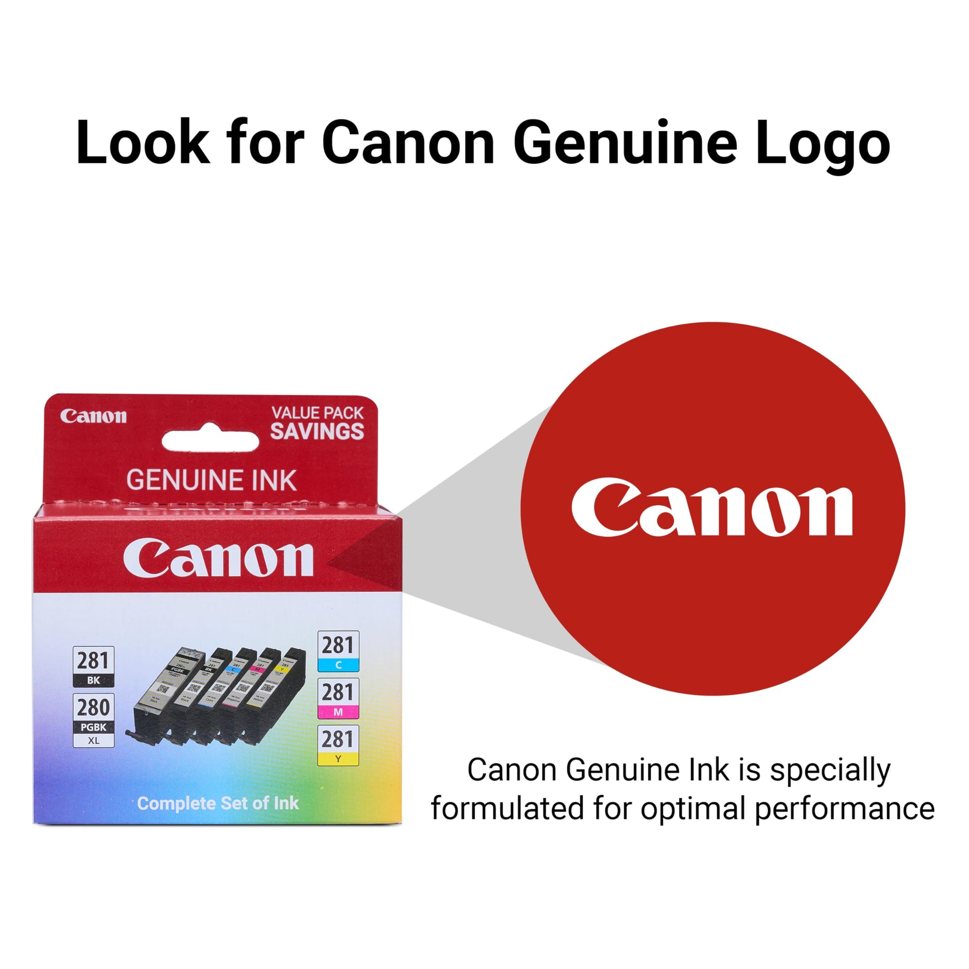 Canon PGI-280XL/CLI-281 5 Color Pack Compatible to TR8520, TR7520, TS9120 Series,TS8120 Series, TS6120 Series