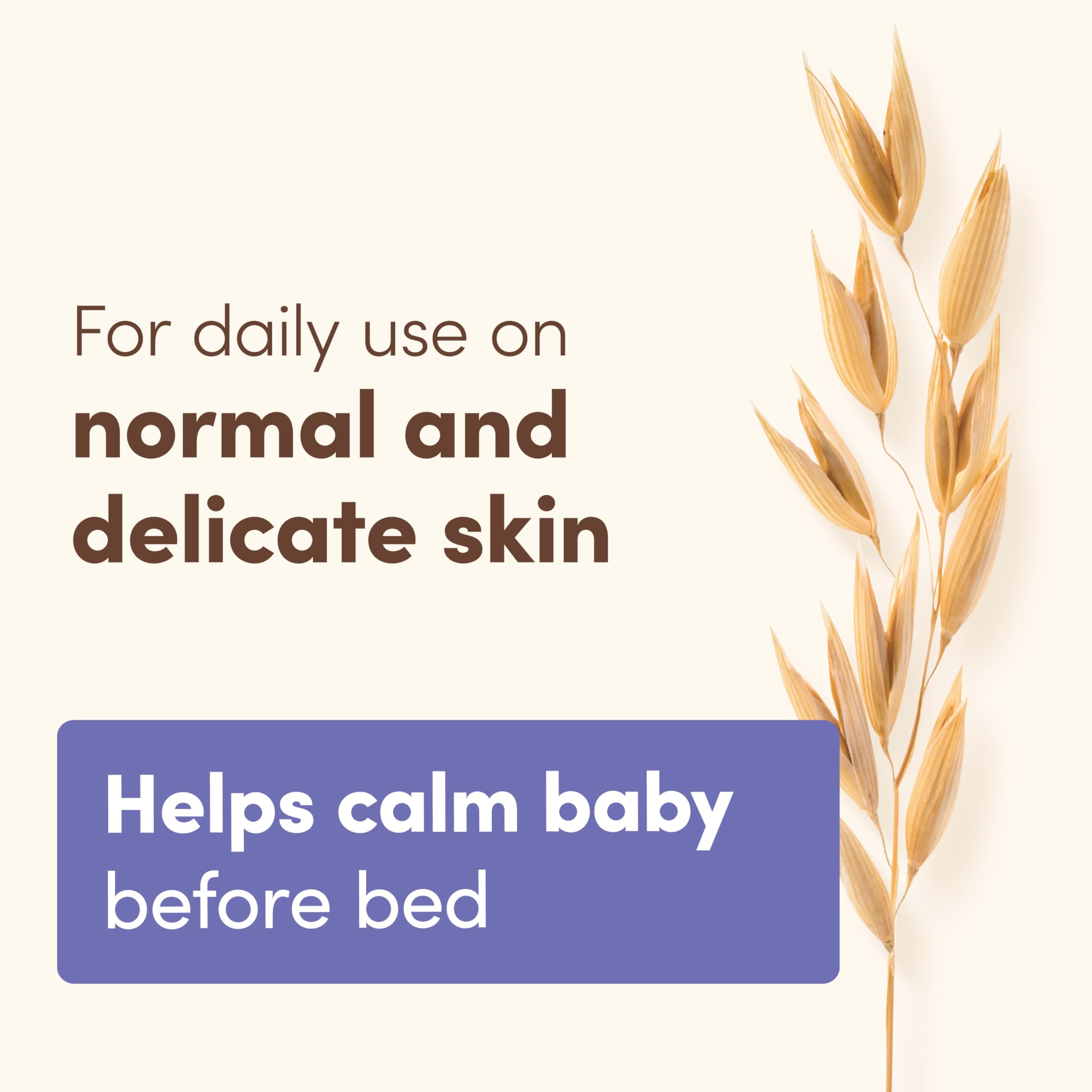 Aveeno Baby Nighttime Calming Comfort Bath, Body & Hair Wash with Relaxing Lavender & Vanilla Scents & Natural Oat Extract, Tear-Free Formula, Paraben-, Phthalate- & Soap-Free, 18 Fl. Oz