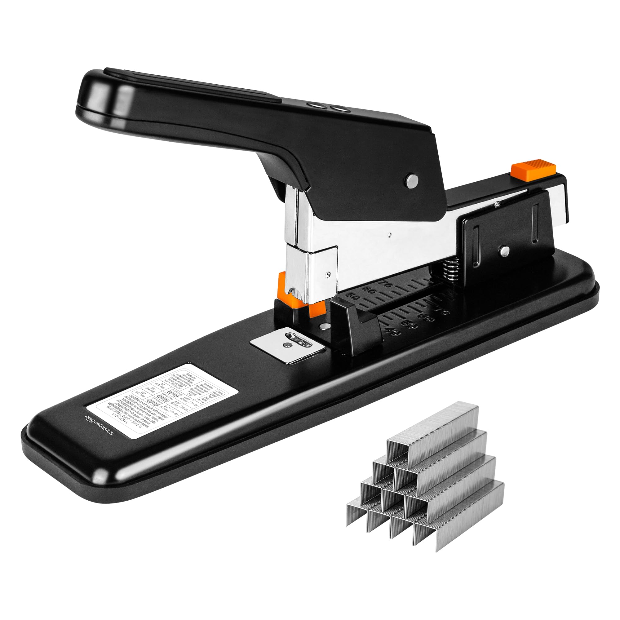 Basics Heavy Duty Stapler, 90 Sheets High Capacity, Large Office Stapler with 1000 Staples, Black