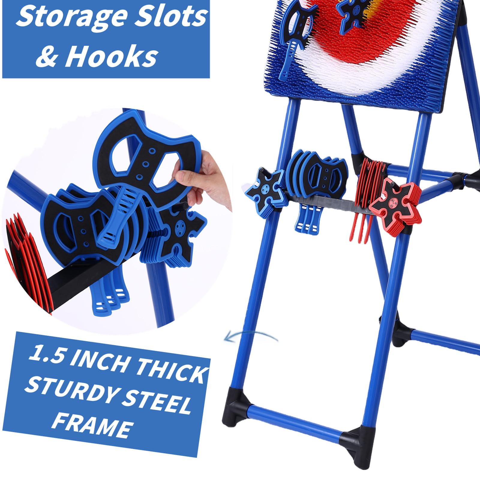 Axe Throwing Bristle Target with 8 Throwing Axes Set,Axe Throwing Game for Backyard, Indoor &Outdoor,Yard Games,Carnival Games