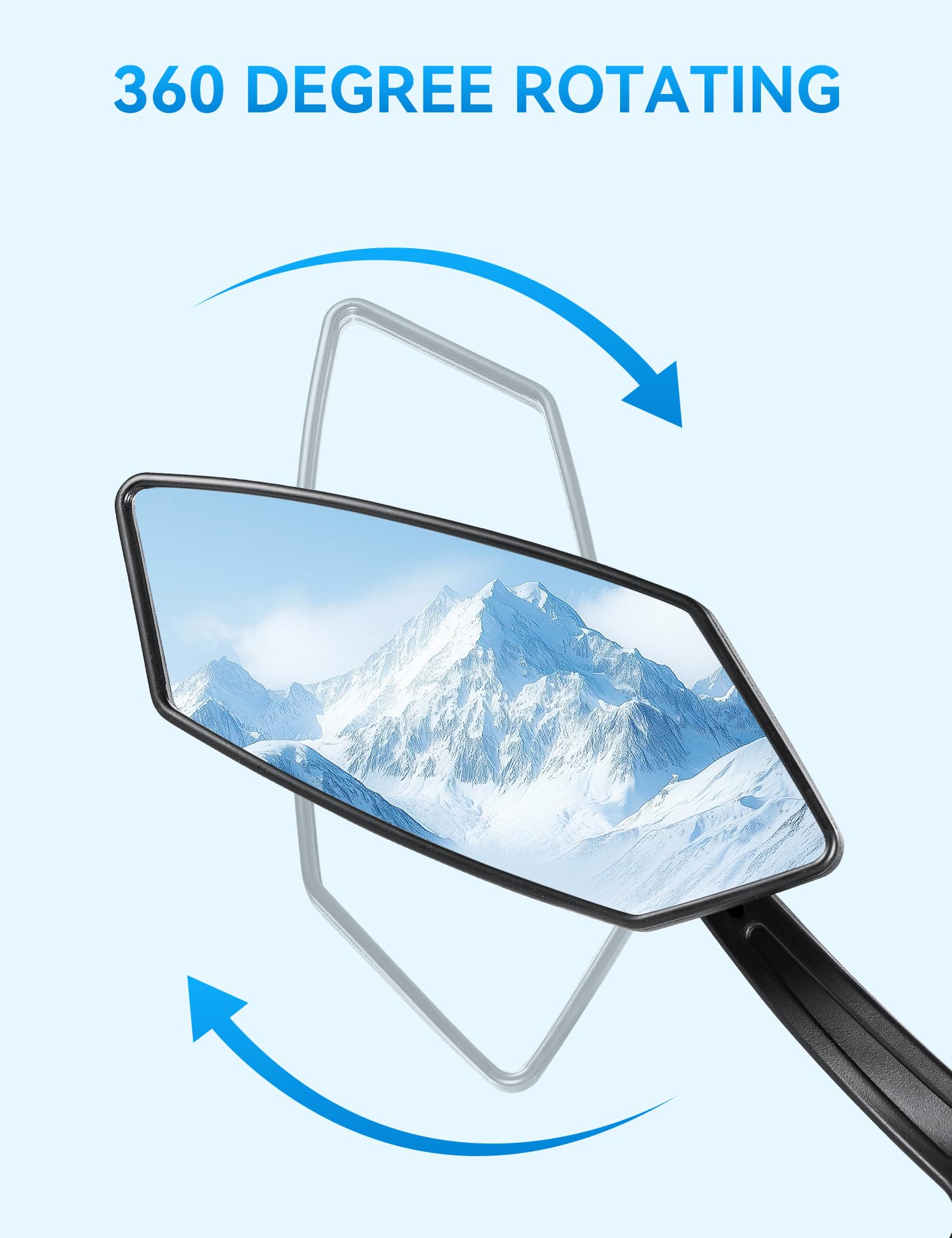 Bike Mirror Handlebar Mount 360° Adjustable 2pcs, Bike Accessories Bicycle Mirrors for Handlebars with Scratch Resistant Glass, E Bike Rear View Mirror for Scooter, Motorcycle
