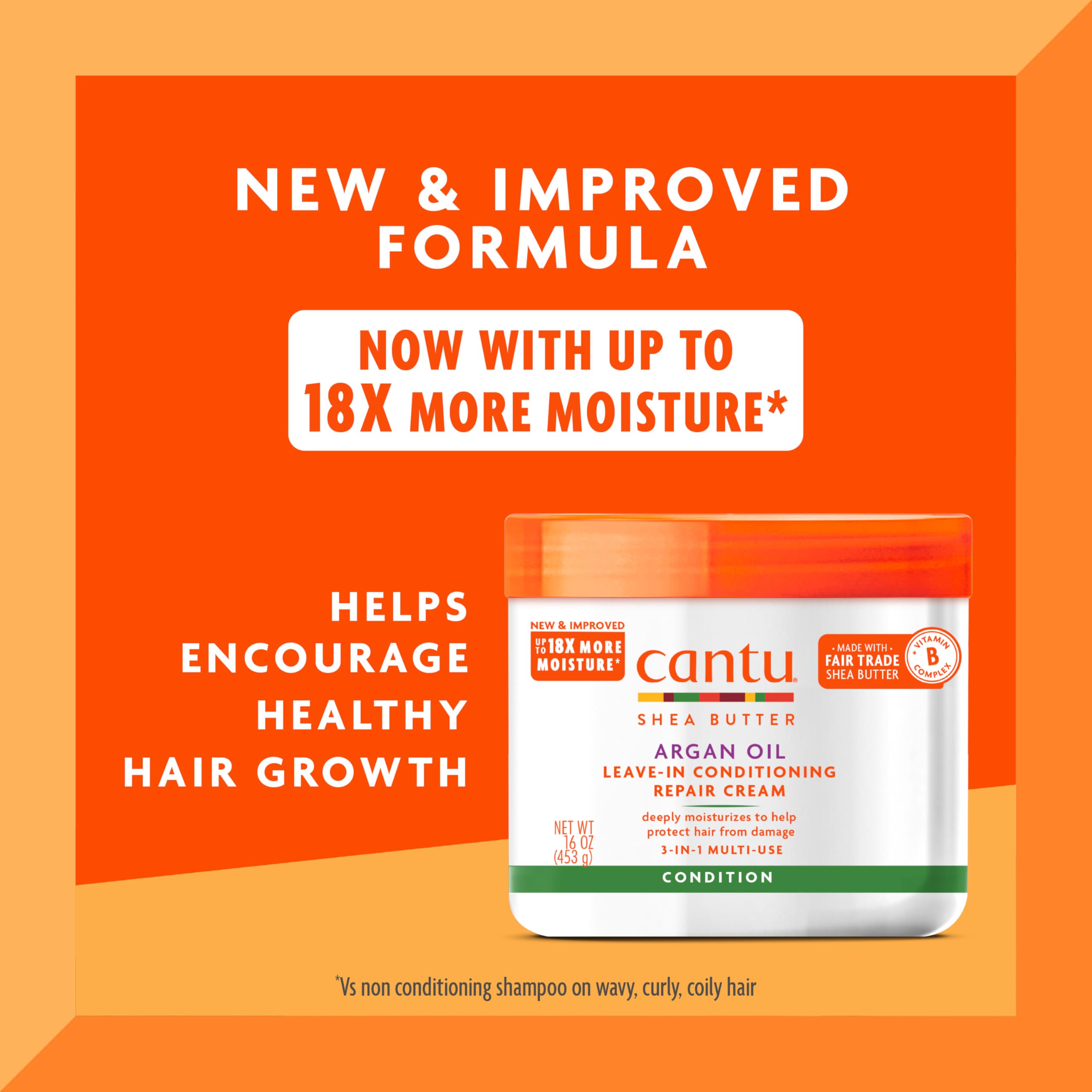 Cantu Leave-In Conditioning Repair Cream with Argan Oil, 16 oz
