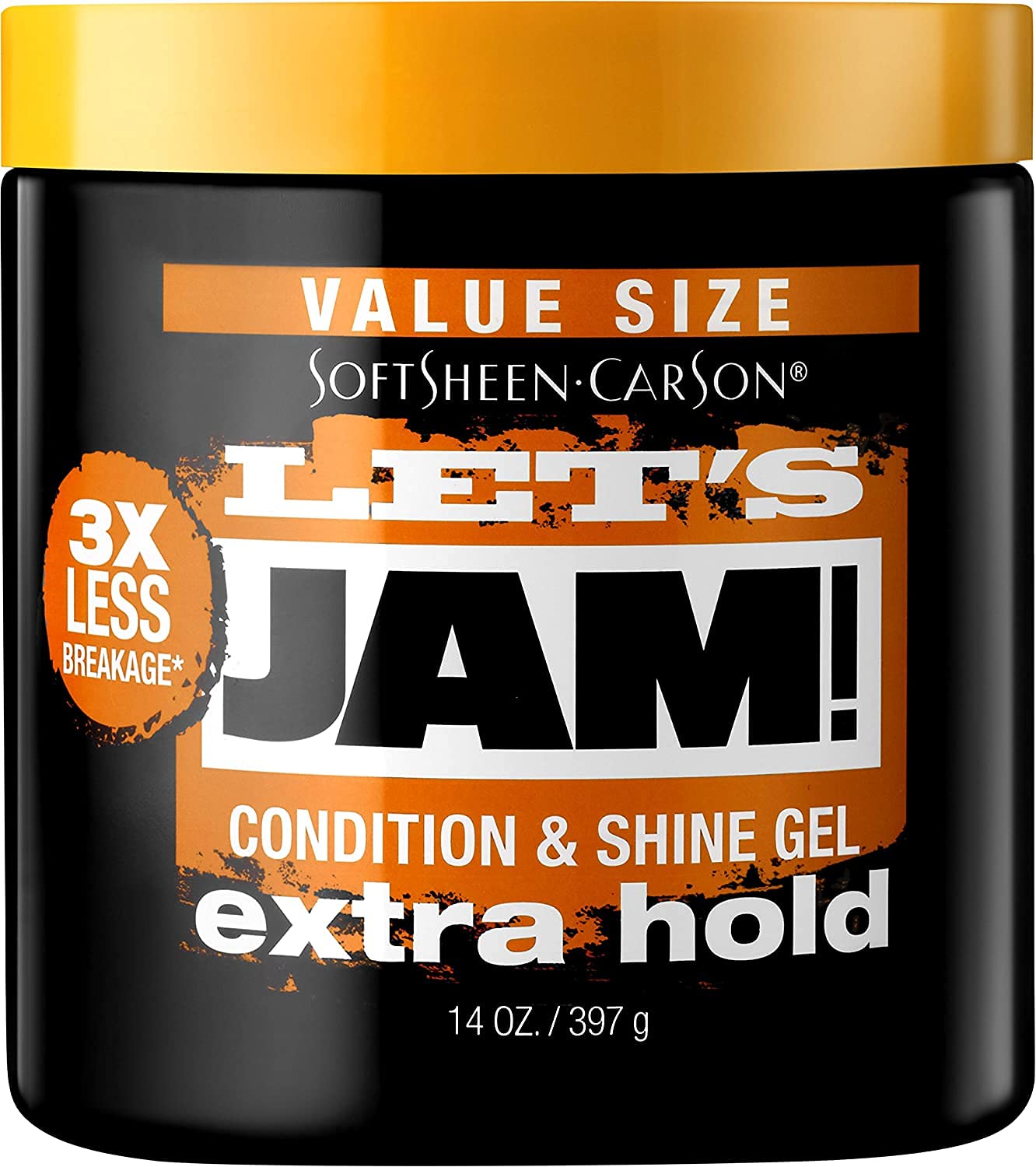 SoftSheen-Carson Let's Jam! جل تصفيف الشعر الملمع والمنعم من Dark and Lovely، تثبيت إضافي، لجميع أنواع الشعر، جل تصفيف رائع لعمل الضفائر واللف والحواف الناعمة، تثبيت إضافي، 14 أونصة