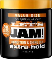 SoftSheen-Carson Let's Jam! جل تصفيف الشعر الملمع والمنعم من Dark and Lovely، تثبيت إضافي، لجميع أنواع الشعر، جل تصفيف رائع لعمل الضفائر واللف والحواف الناعمة، تثبيت إضافي، 14 أونصة