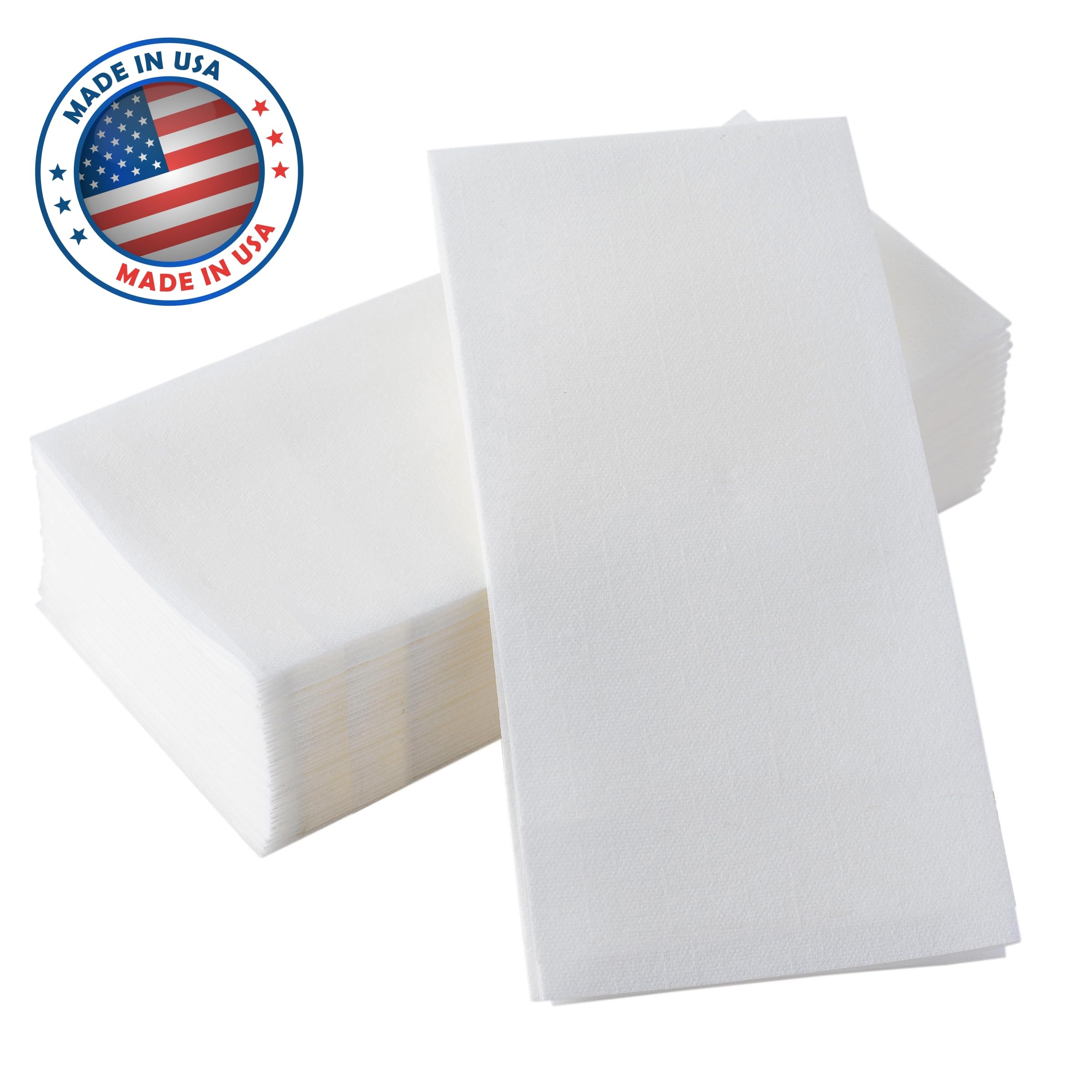 200 BloominGoods Disposable Bathroom Napkins | Single-Use Linen-Feel Guest Towels | Cloth-Like Hand Tissue Paper, White, 12" x 17", Made In USA