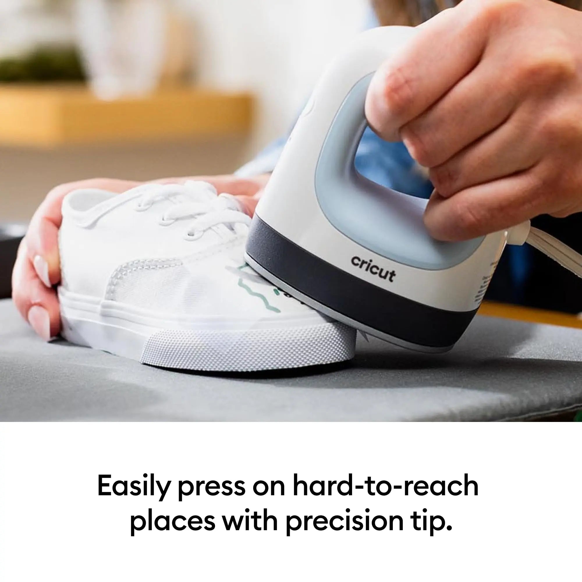 Cricut EasyPress Mini for Heat-Pressing Small Objects Like Shoes, Stuffed Animals, Hats and More, Features 3 Heat Settings & Precision Tip, Ceramic-Coated Heat Plate, Compact & Lightweight, Zen Blue