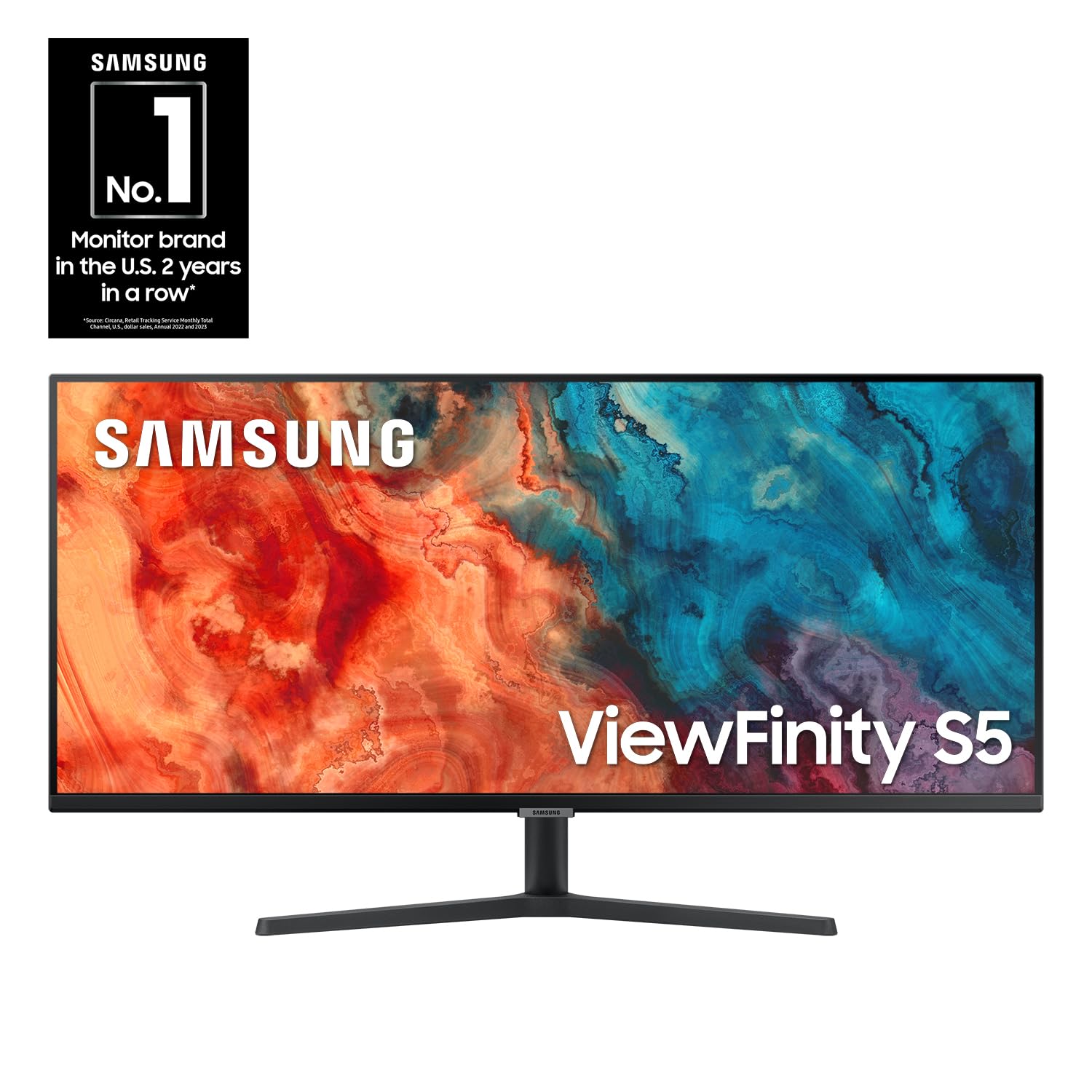 SAMSUNG 34" ViewFinity S50GC Series Ultrawide QHD Monitor, 100Hz, 5ms, HDR10, AMD FreeSync, Ultrawide Screen, Eye Care, Thin Bezels, PIP, PBP, LS34C50DGANXZA, 2023, Black