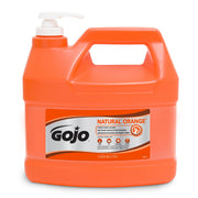 GOJO NATURAL ORANGE Pumice Hand Cleaner, 1 Gallon Quick Acting Lotion Hand Cleaner with Pumice Pump Bottle (Pack of 1) - 0955-02