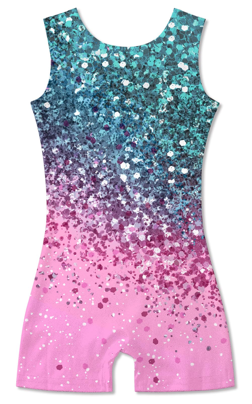 Funnycokid Gymnastics Leotards for Girls Dance Clothes Sparkly Outfits Unitard with Shorts, diamond 02, 7-8 Years