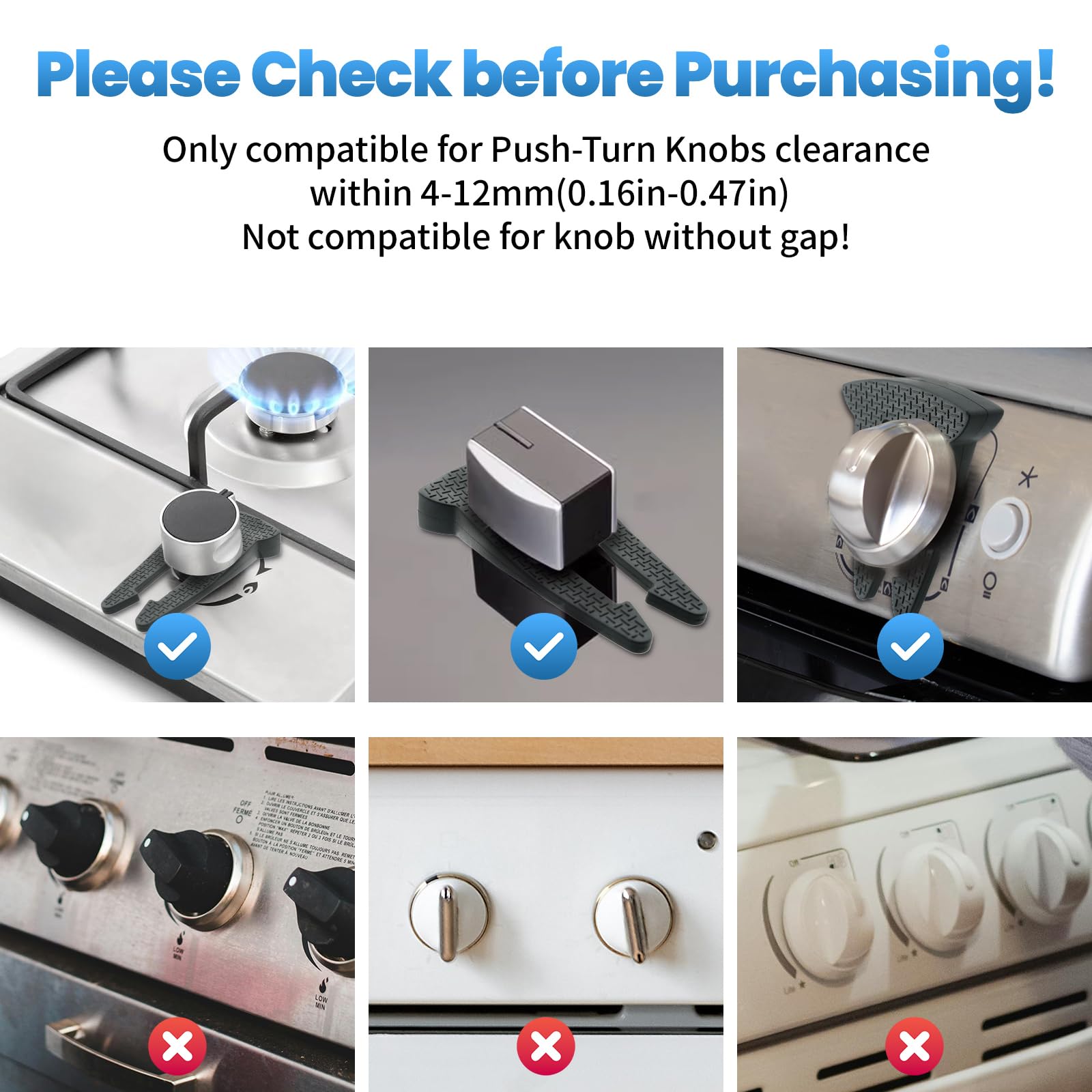 Lwuzkdo 5-Pack Gas Stove Knob Locks for Child Safety, Durable Design Knob Safety Covers, Child Proof Oven Knob Locks, Prevent Accidental Touch(Black)
