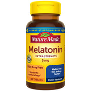 Nature Made Melatonin 5mg Extra Strength Tablets, 100% Drug Free Sleep Aid, Sleep Supplements for Adults, 300 Tablets, 300 Day Supply