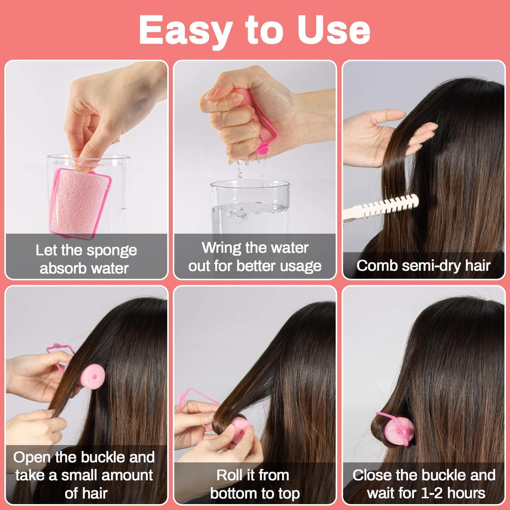 MAQIHAN 36PCS Foam Hair Rollers - Sponge Rollers for Heatless Hair Curler for Short/Long Curling Sleep rolos para cabello Jumbo Large Sponge Curlers Soft Sleeping Thin Hair Curl Overnight rulos