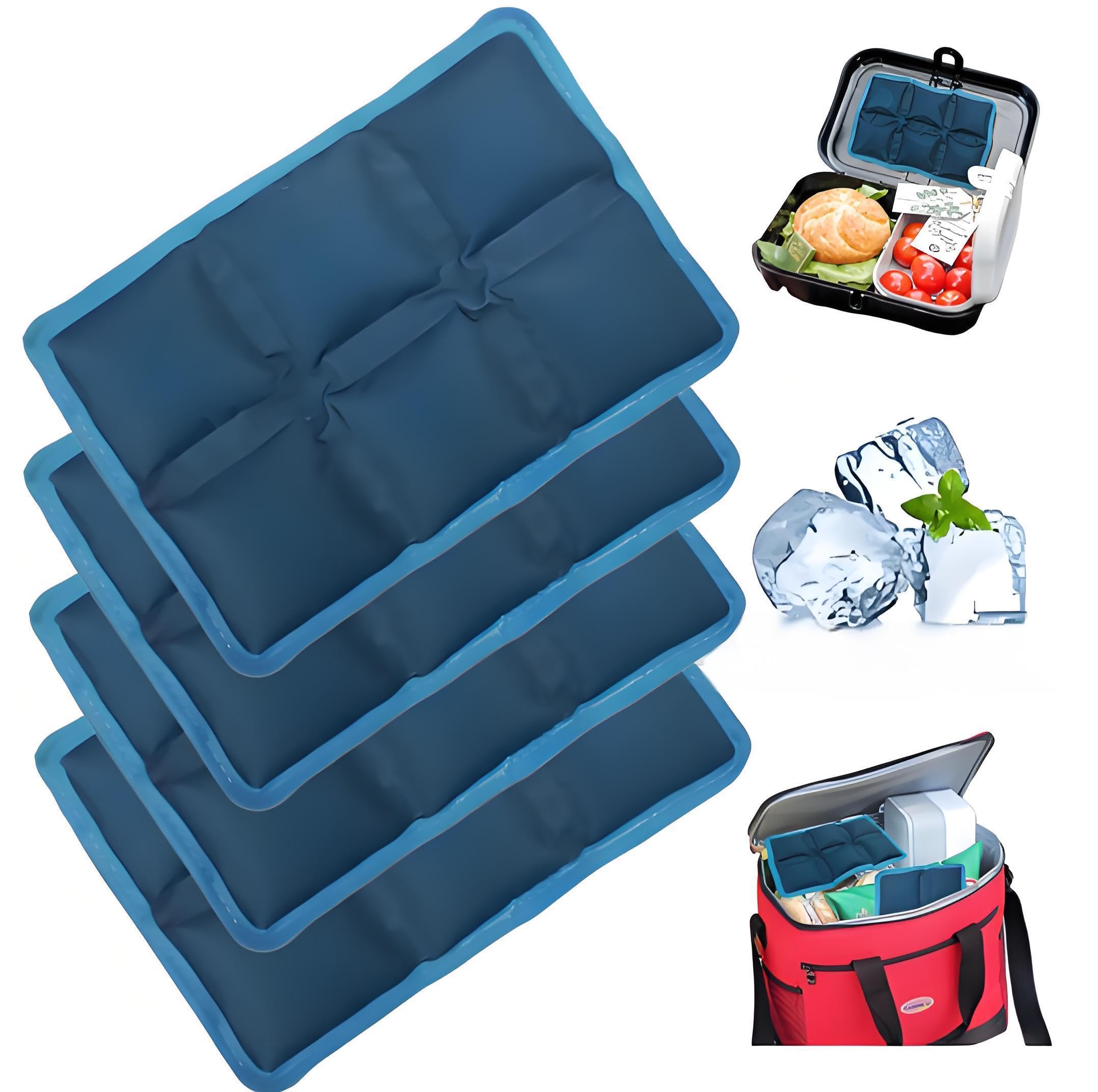 aadsioahd 4pcs Ice Packs for Lunch Boxes & Coolers - Reusable,Lightweight Cooler Ice Pack for Food Freshness, Drinks Freezer (6"x4"x0.7") - Non-Toxic Cooler for Picnic, School, Sports & Camping