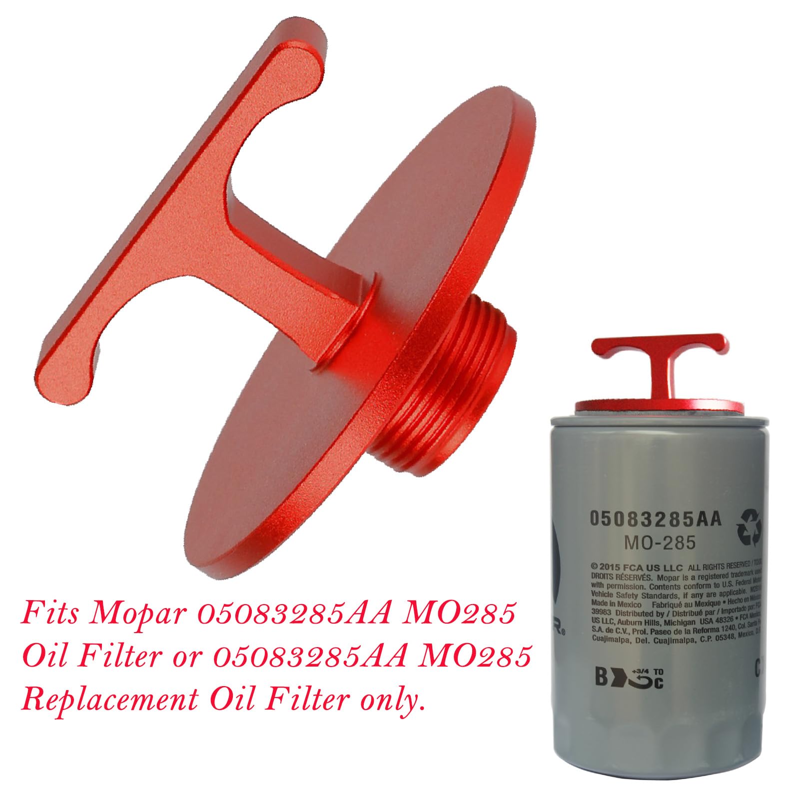 Aluminum Alloy Oil Filter Plug tool, for Dodge Ram 2500, 3500, 4500, 5500 Cummins Turbo Diesel 5.7L 5.9L 6.4L 6.7L MO285 05083285AA Oil Filter Cap Off Tool-car accessories-oil Filter Removal tool