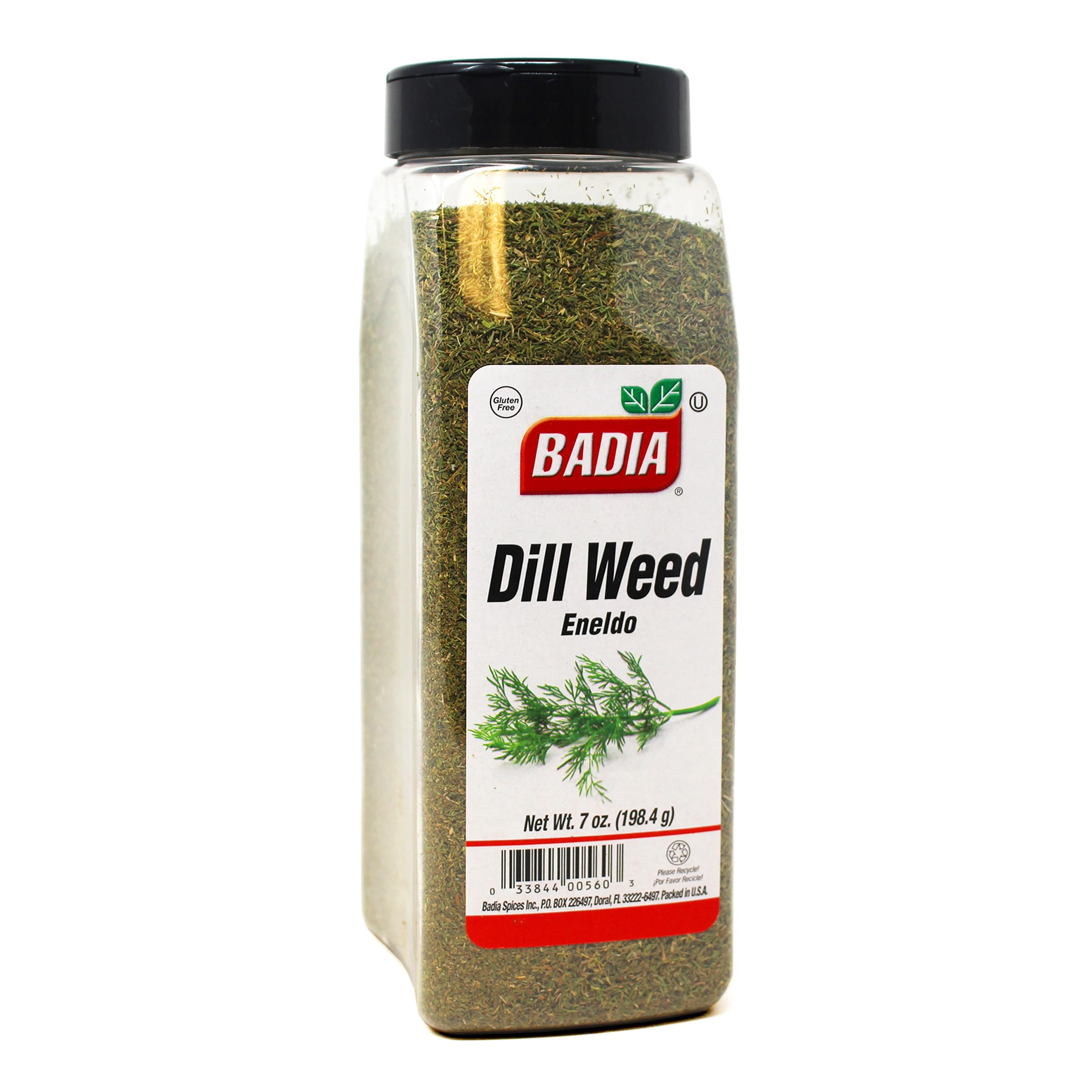 Badia Dill Weed 7 oz - Dill Seasoning Herb for Fish, Pickles, Dressings, Sauces & Salads, Gluten Free, Kosher