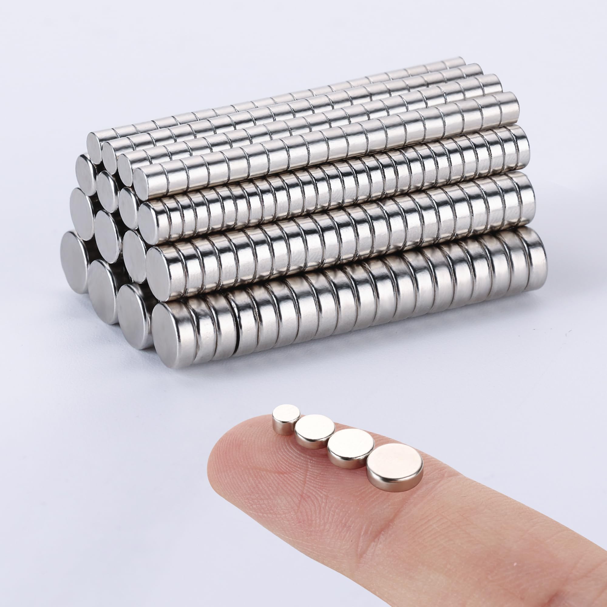 RHINOCATS 400 قطعة مغناطيس صغير، 4 أحجام مختلفة مغناطيس صغير جدًا، متعدد الاستخدامات للثلاجة، الأعمال اليدوية، المكتب، الهوايات، الحرف اليدوية والعلوم