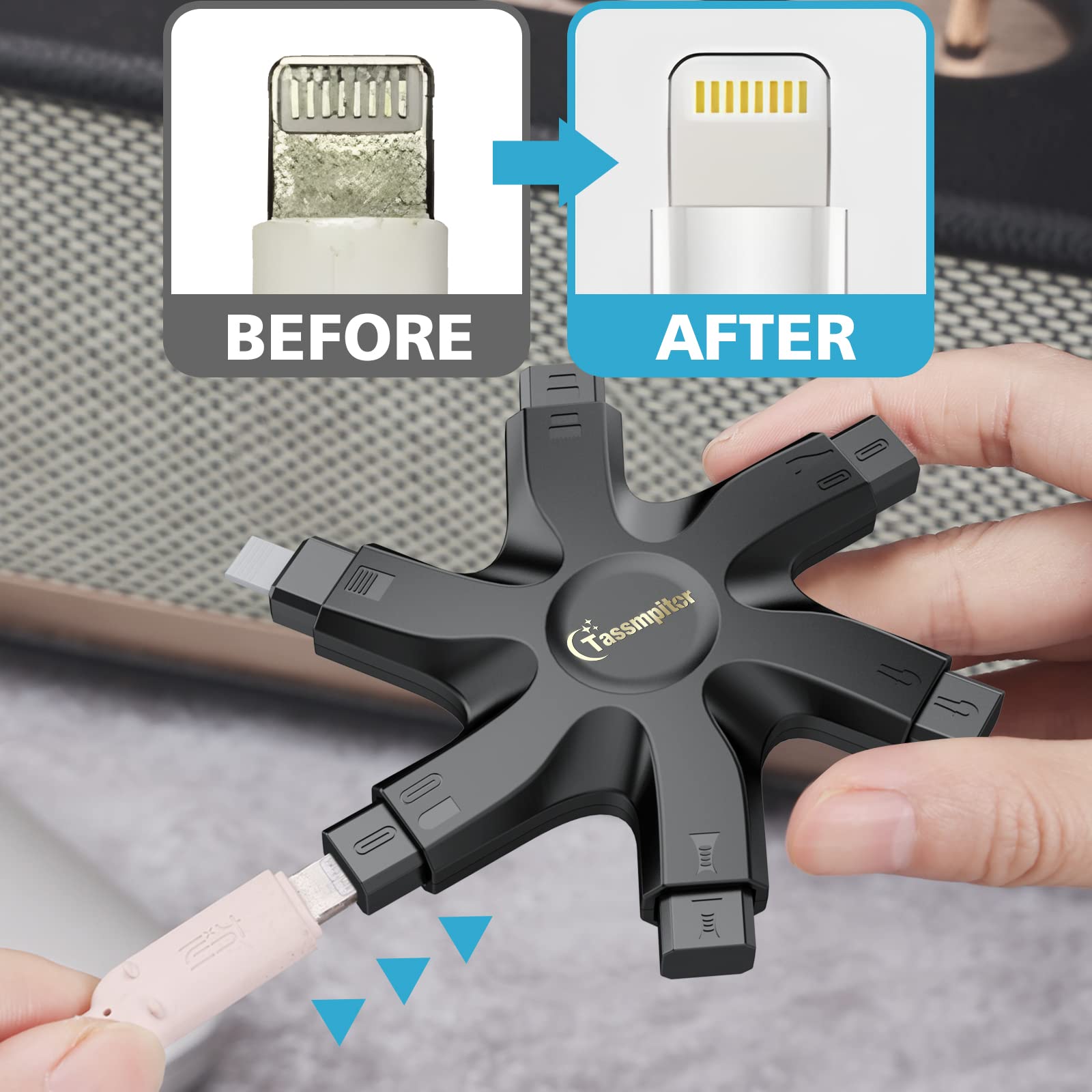 Tassmpitor for iPhone Cleaning Kit Port Cleaner, Repair and Restore Tool for iPad Pro Watch Cell Phone Charging Port, Lightning Charger Cables Speaker Airpod Cleaning Putty Dust for All Devices