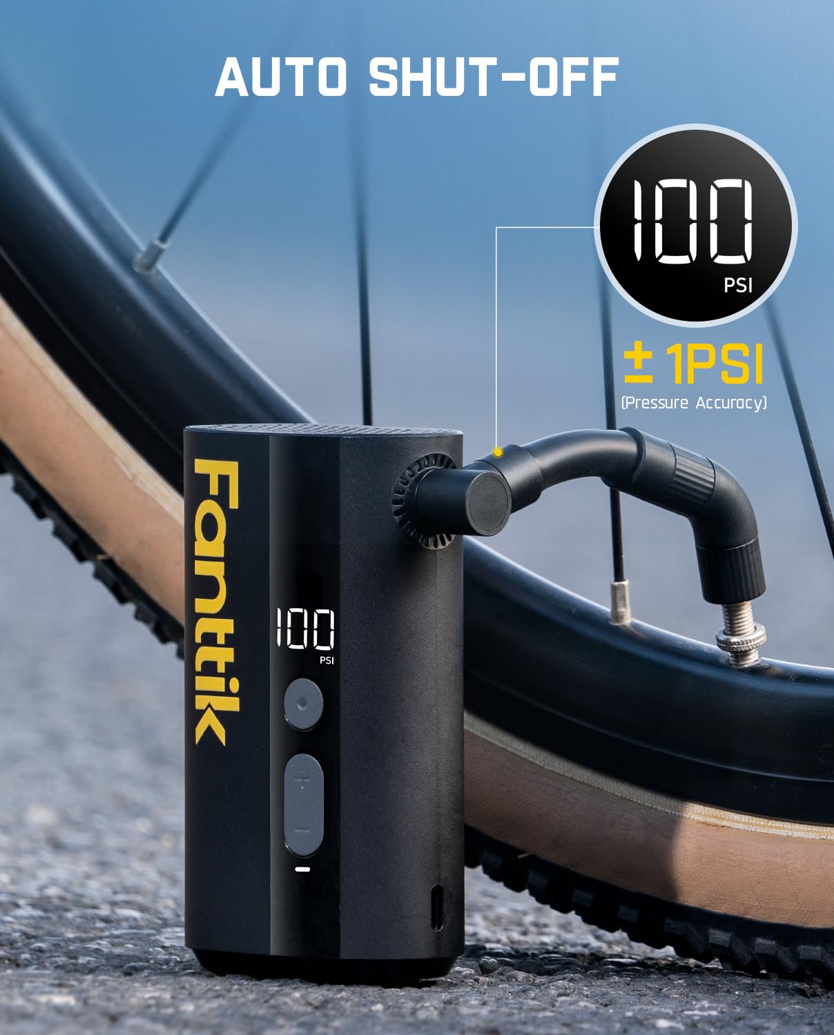 Fanttik X9 Ace Mini Bike Pump, 32s Fast Inflate Bike Pump with Gauge, 150PSI Electric Air Pump with Presta and Schrader Valve, Suitable for Mountain Bike, Road Bike, Electric Bike, MTB