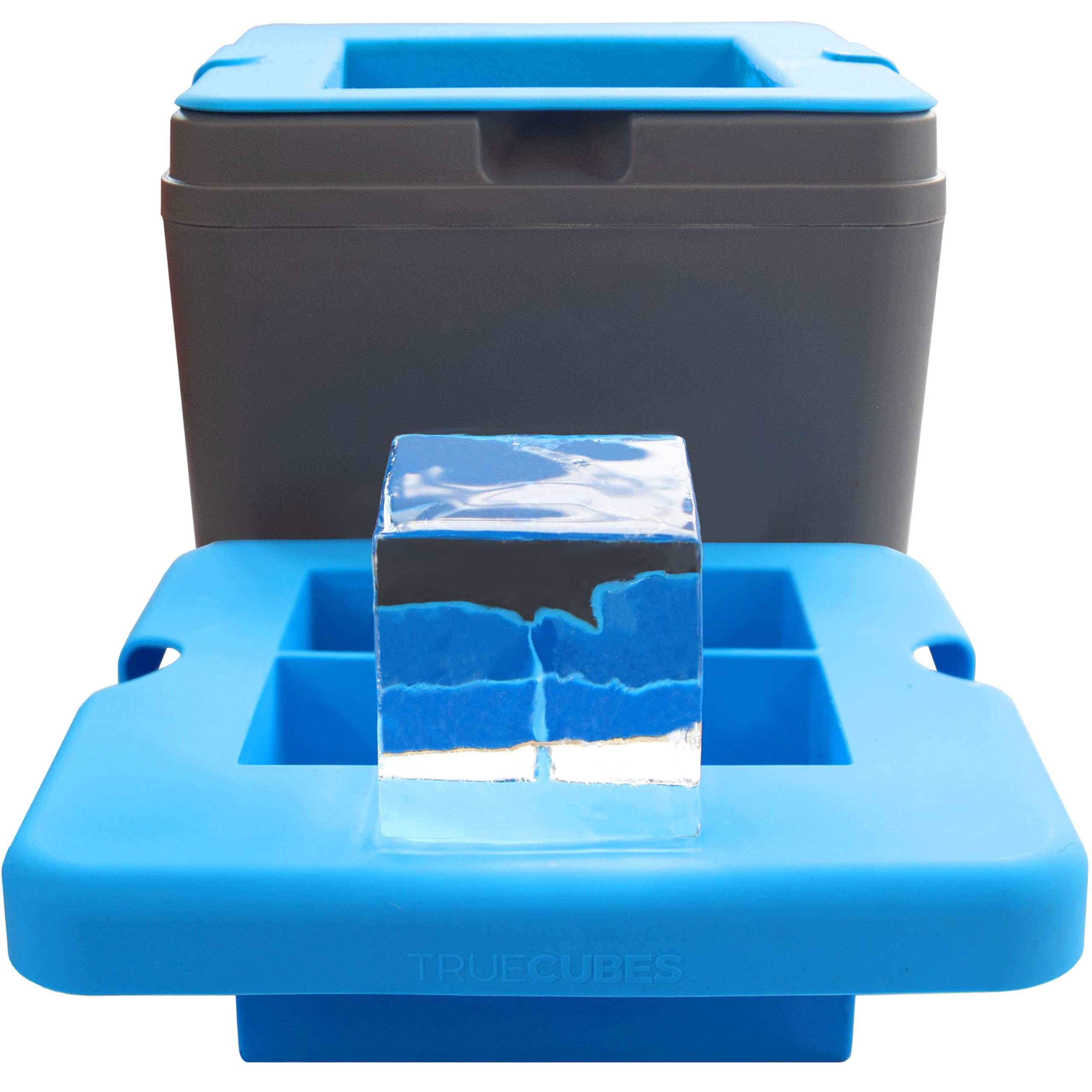 True Cubes Crystal Clear Ice Cube Maker, 4 Large 2"x2"x2" Ice Cubes for Cocktails and Drinks, Silicone Mold for Pure, Bartender-Quality Ice - Great for Hosting and Entertaining, Whiskey Gifts for Men